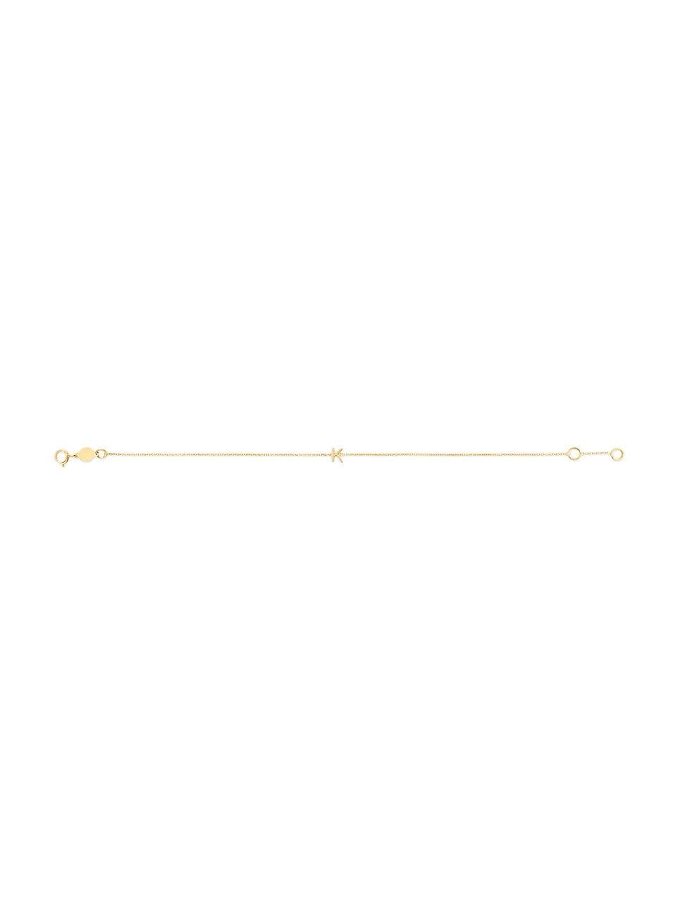 Womens 14K Yellow Gold Initial Charm Bracelet Product Image