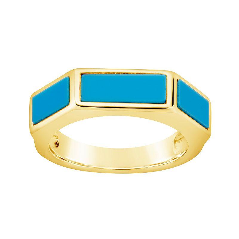 MC Collective Simulated Turquoise Accent Stacking Ring, Womens Silver Tone Product Image