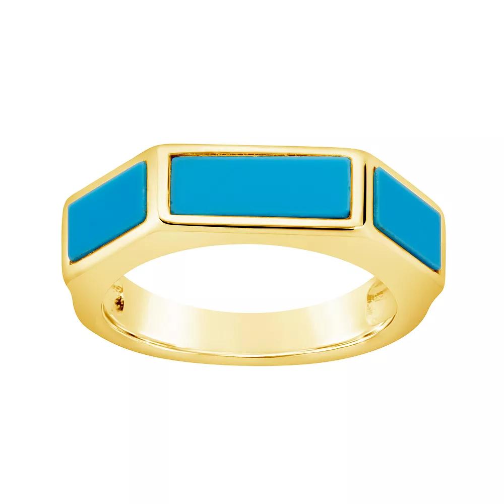 MC Collective Simulated Turquoise Accent Stacking Ring, Womens Silver Tone Product Image