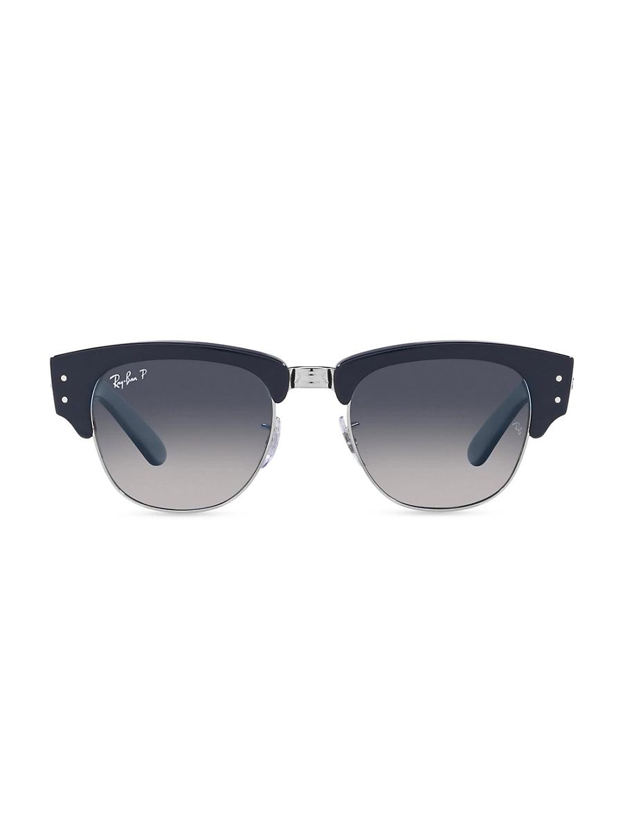Mens Mega Clubmaster Square Plastic & Crystal Sunglasses - Polarized, 53MM Product Image