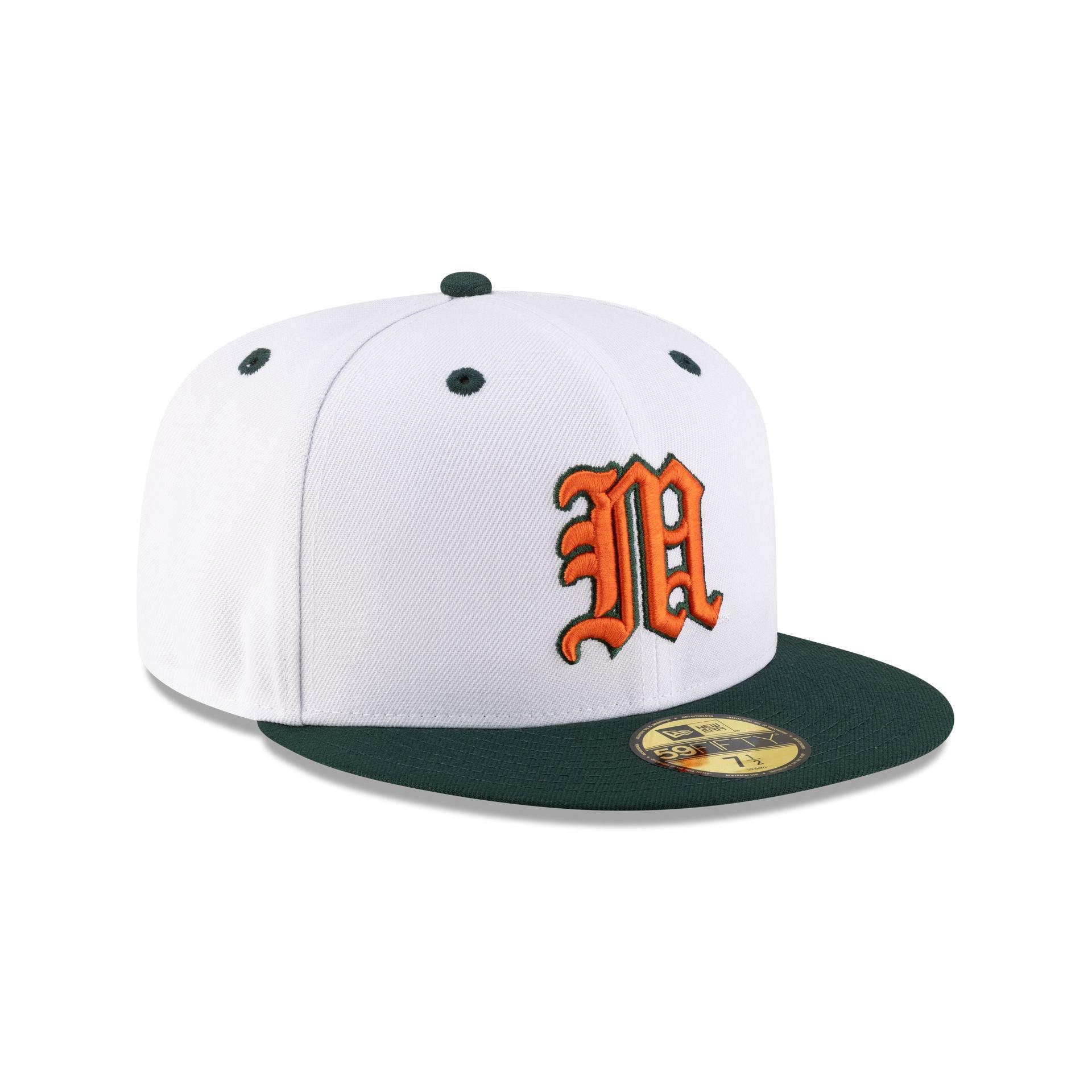 Miami Hurricanes White 59FIFTY Fitted Hat Male Product Image