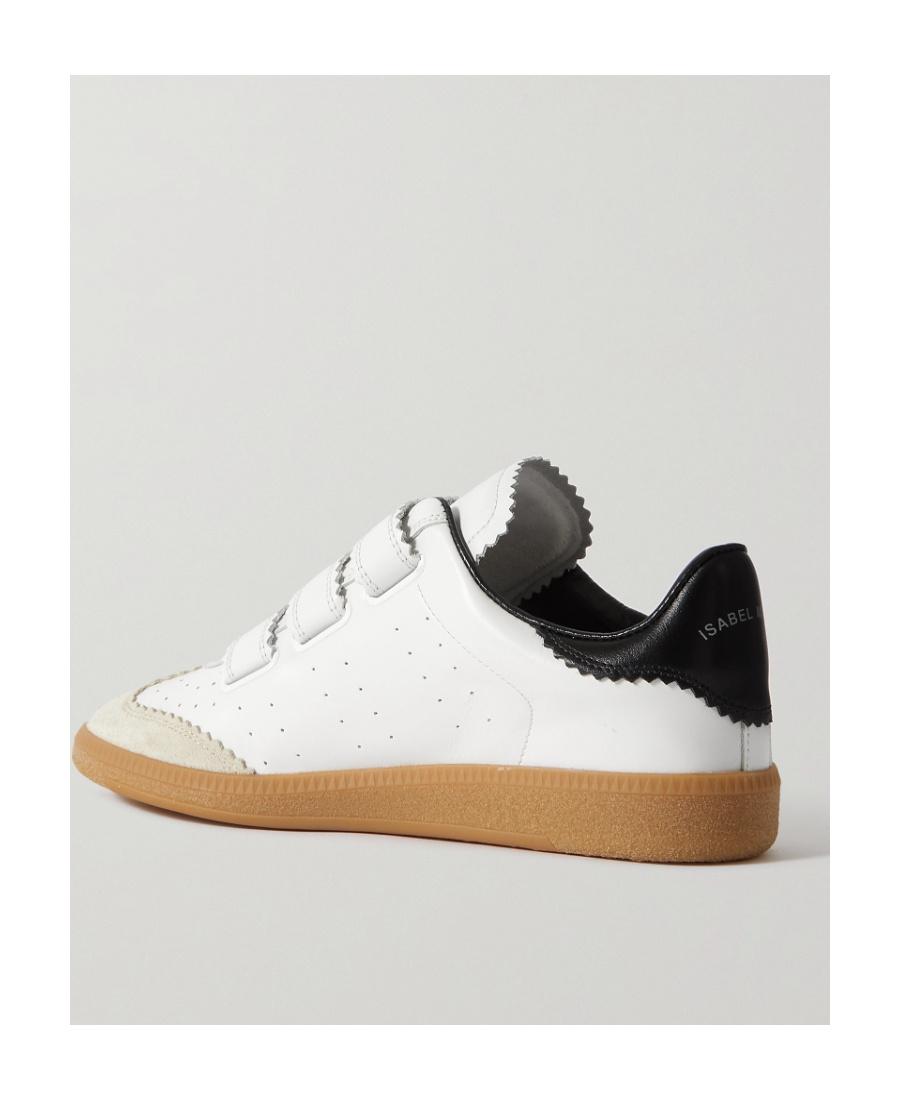 ISABEL MARANT Beth Suede-trimmed Leather Sneakers In White Product Image