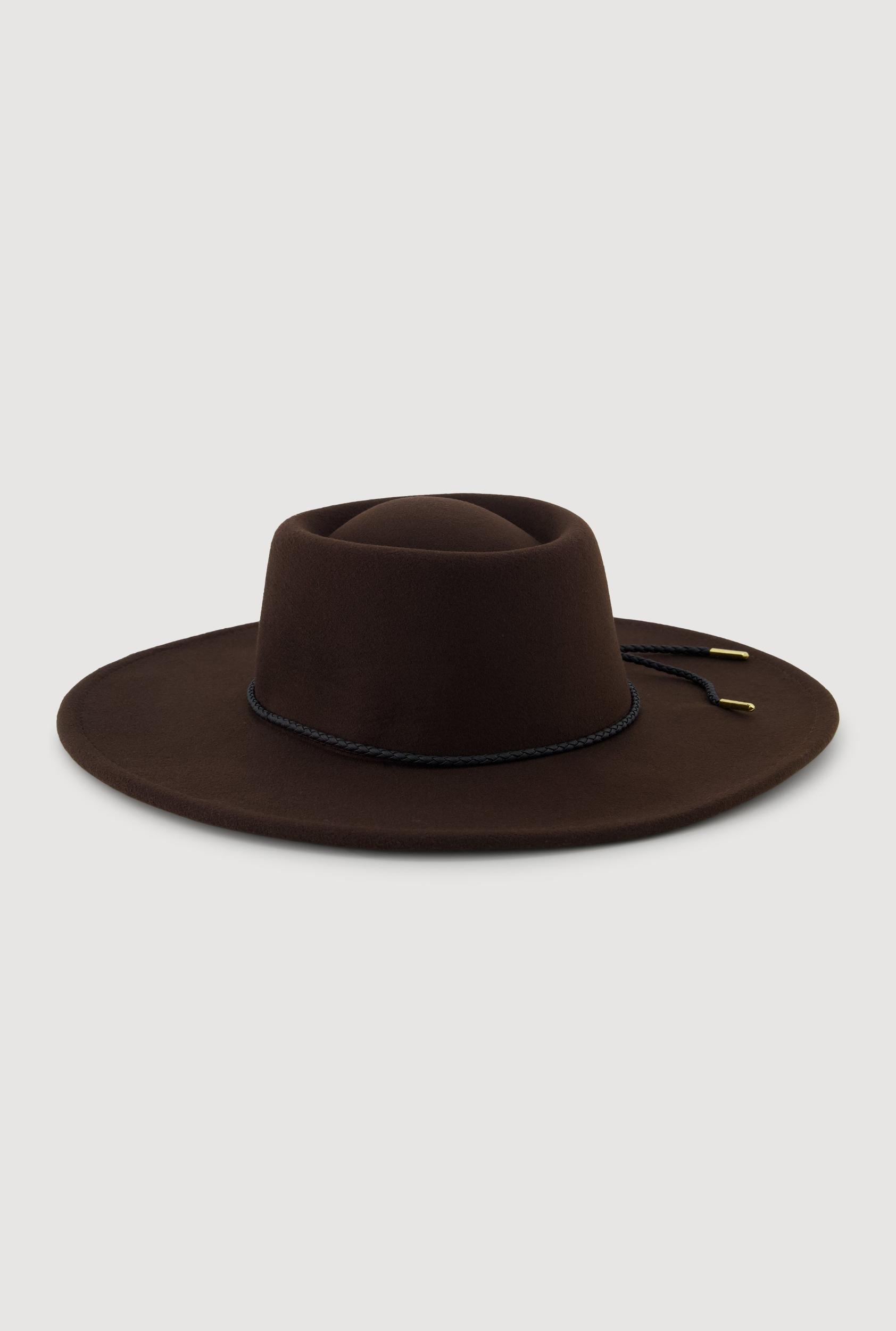 Faux Suede Braided Cord Detail Panama Hat Female Product Image