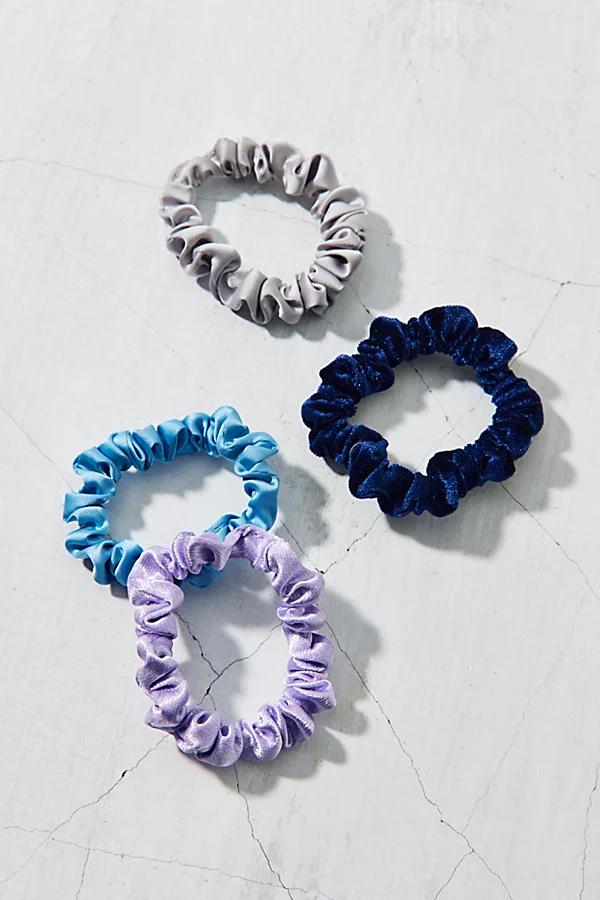 Velvet & Satin Hair Scrunchie Set Womens at Urban Outfitters Product Image