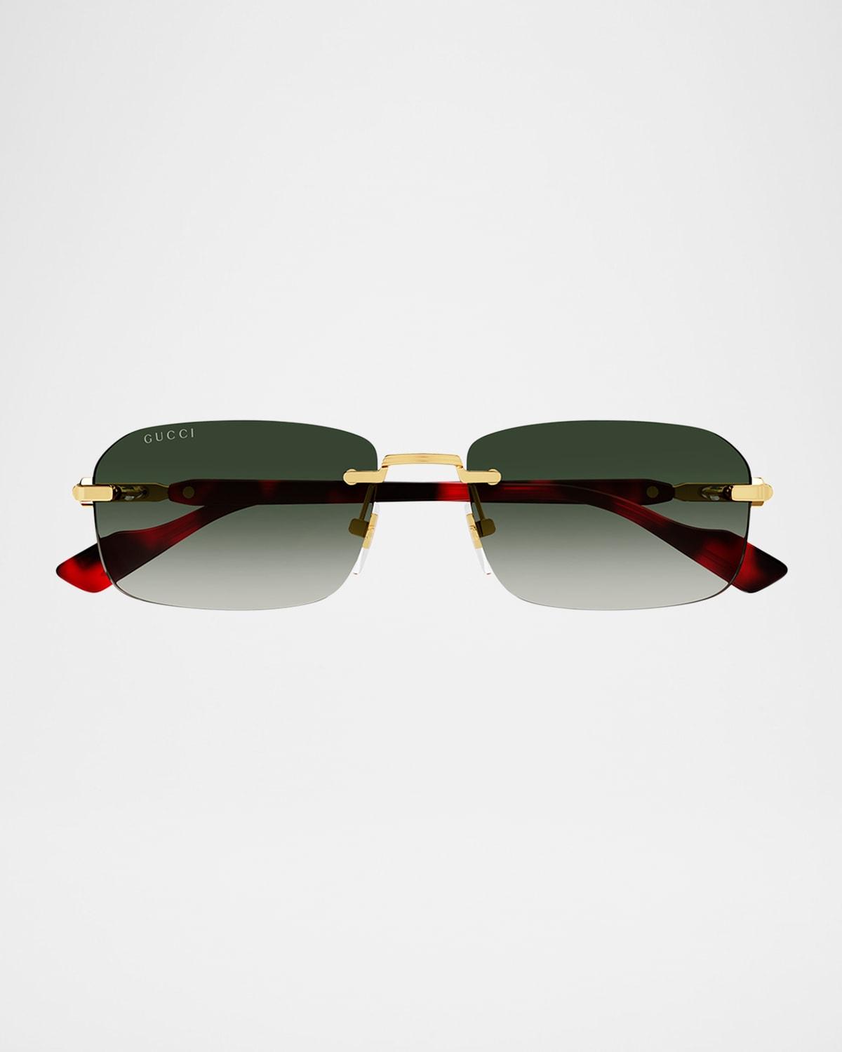 Mens GG1221SM Rimless Metal Rectangle Sunglasses Product Image