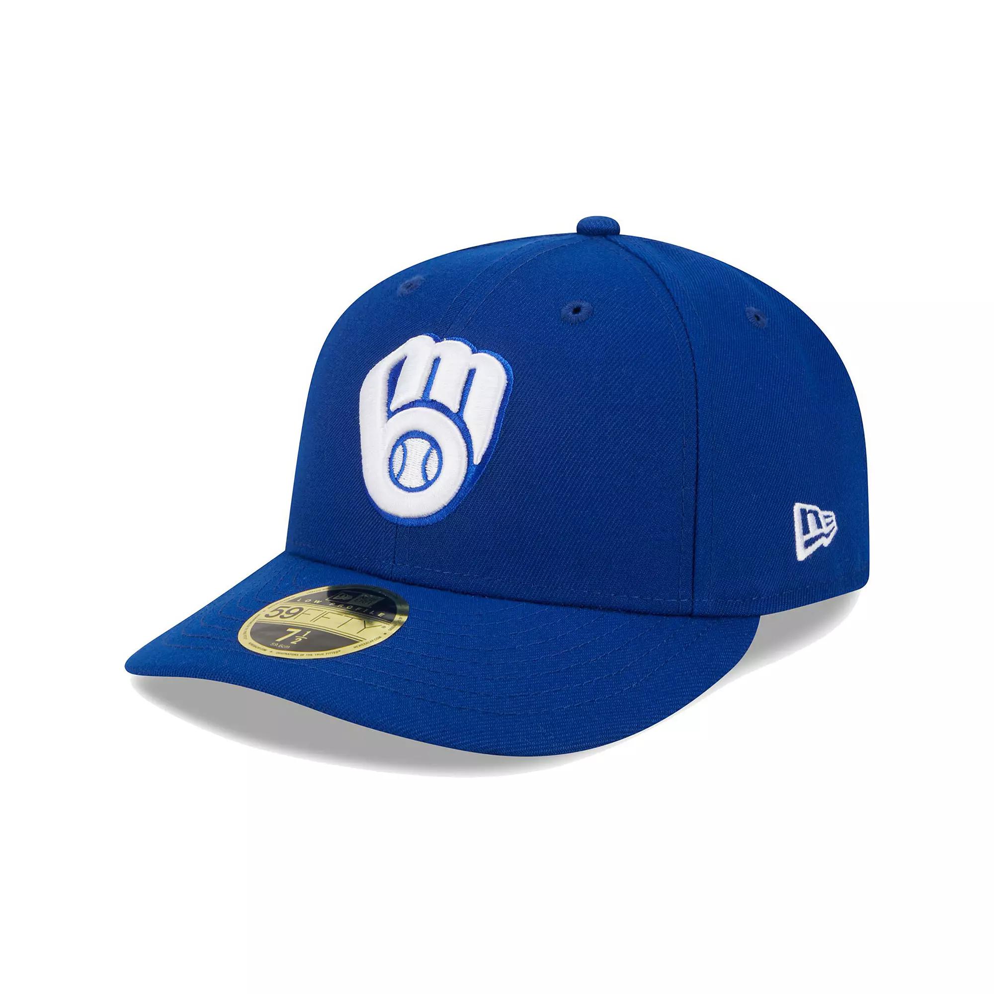 Men's New Era Royal Milwaukee Brewers White Logo Low Profile 59FIFTY Fitted Hat,  Product Image