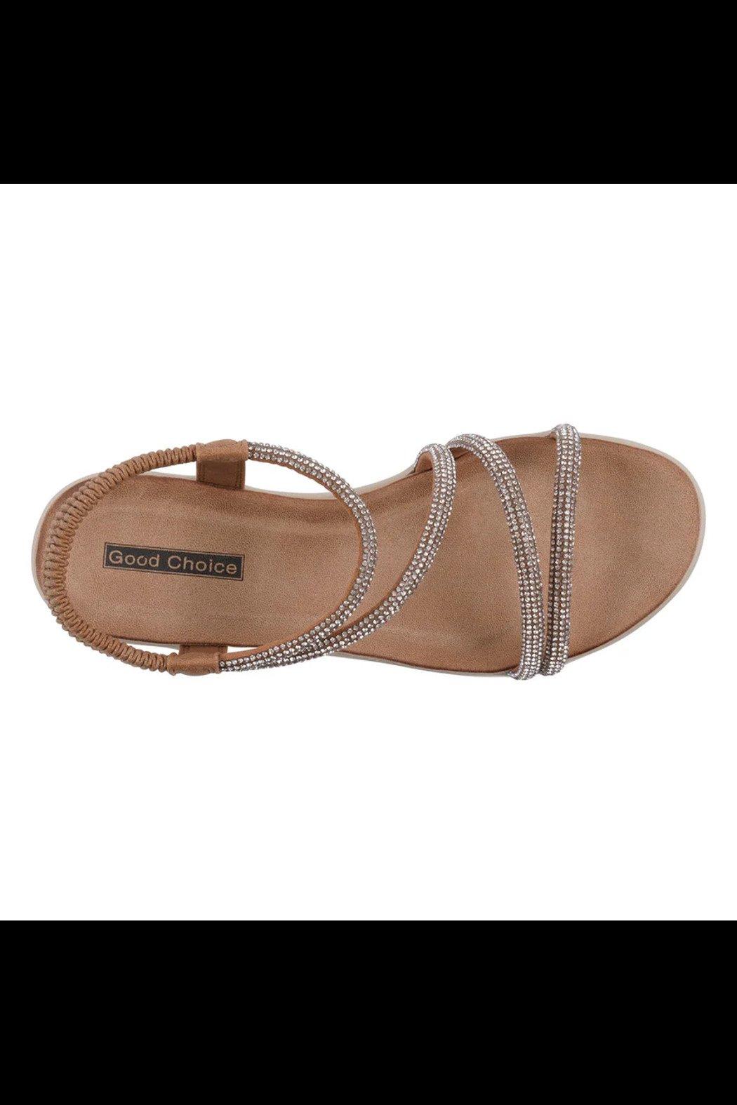 Rhinestone straps wedge sandals Product Image