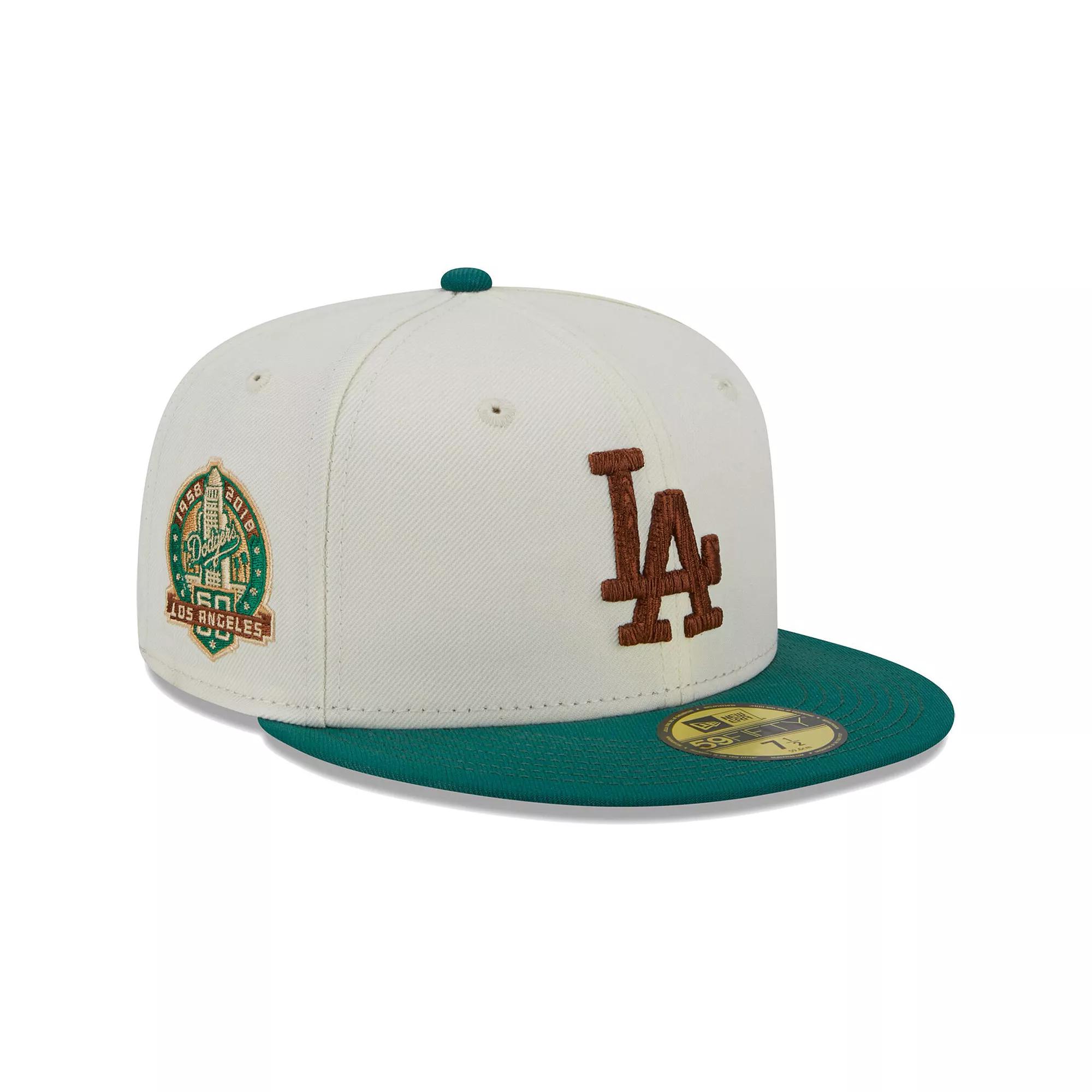 Men's New Era White Los Angeles Dodgers Cooperstown Collection Camp 59FIFTY Fitted Hat,  Product Image