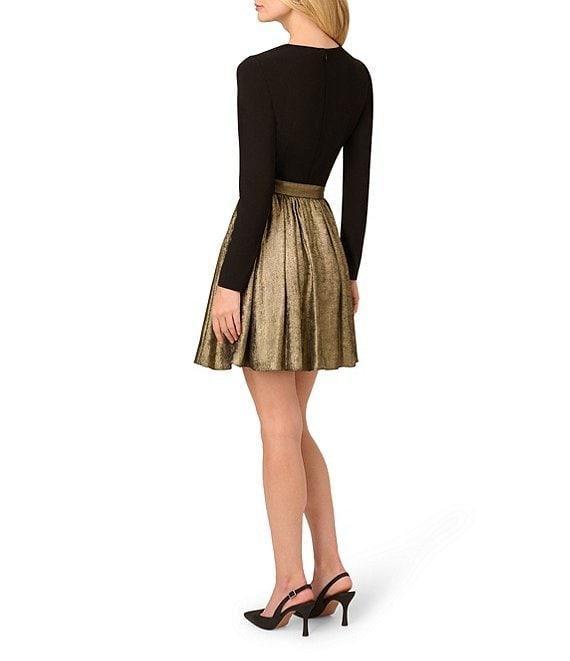 Adrianna Papell Jersey Metallic Skirt Mini Dress Product Image