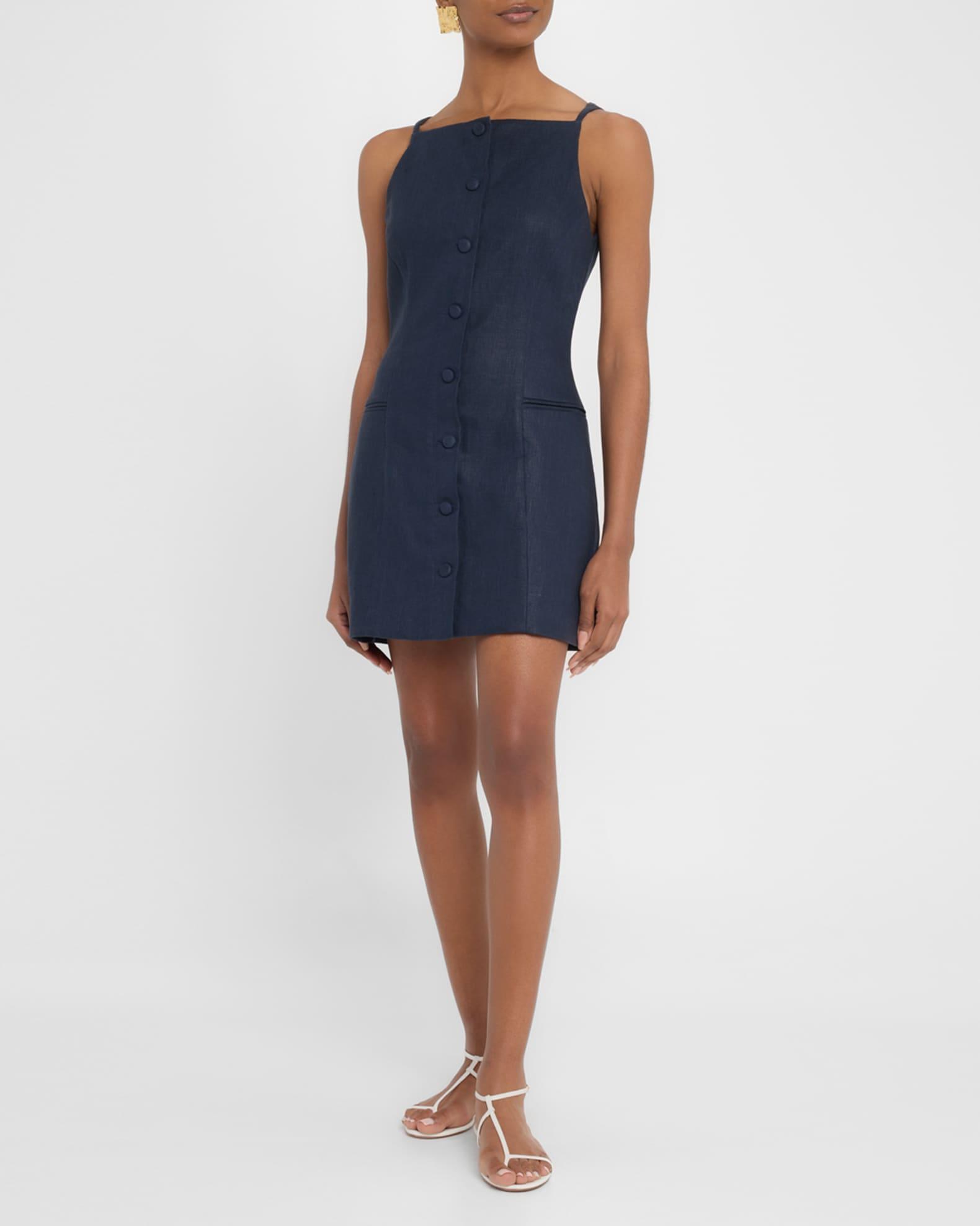 Ambra Button-Front Mini Dress Product Image