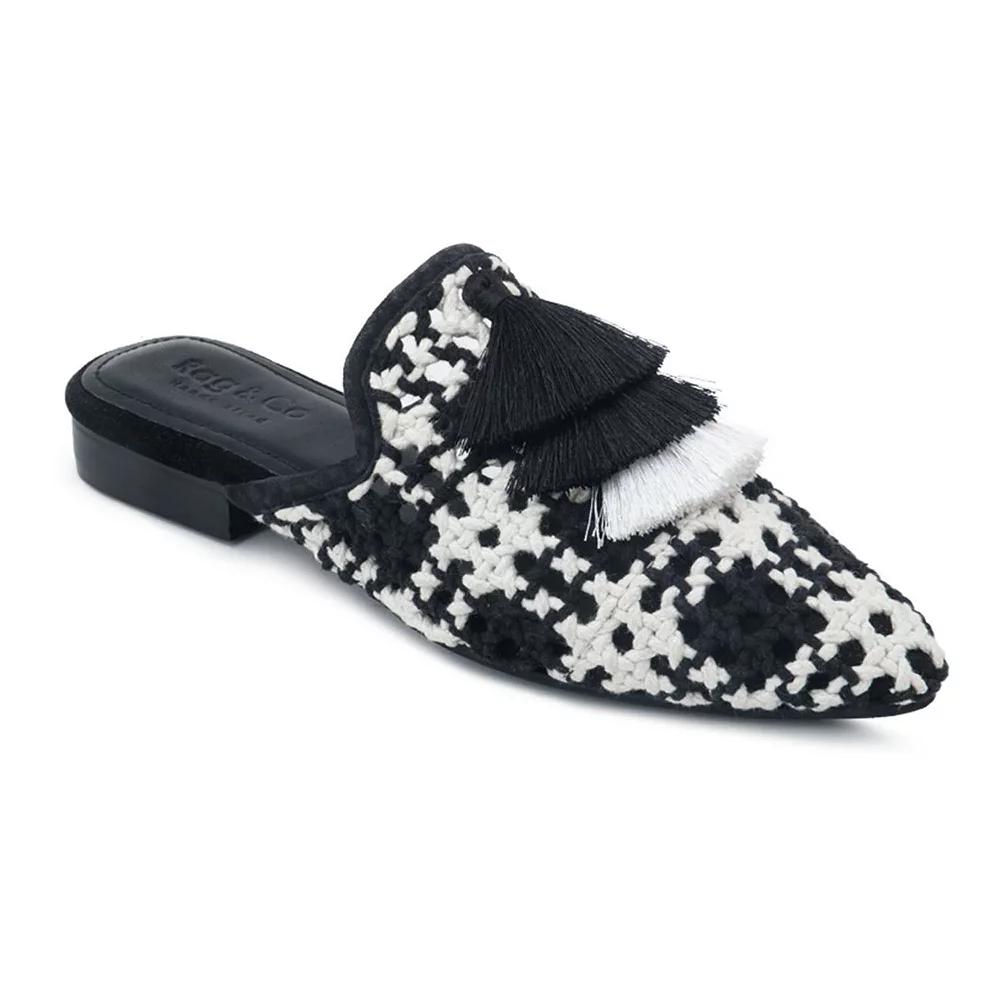 Rag & Co Mariana Women's Woven Mules, Size: 5, Black Product Image