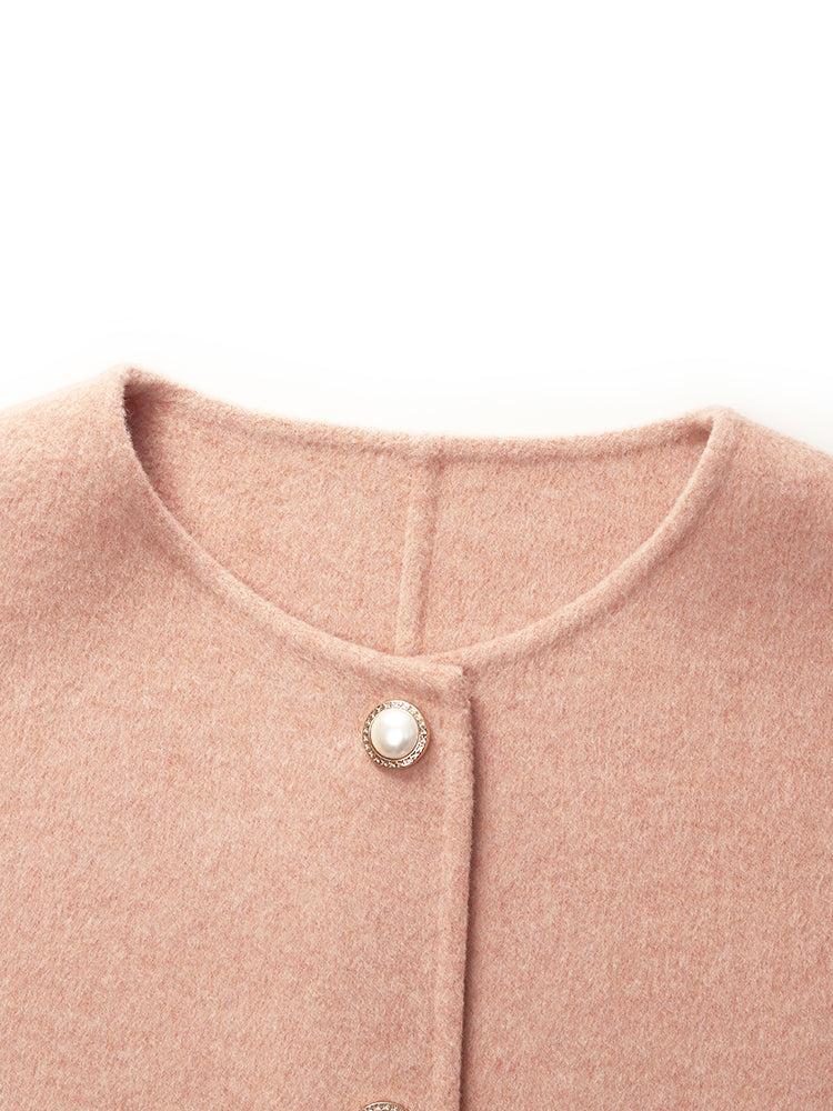 Pure Double-Faced Wool Round Neck Women Jacket Product Image