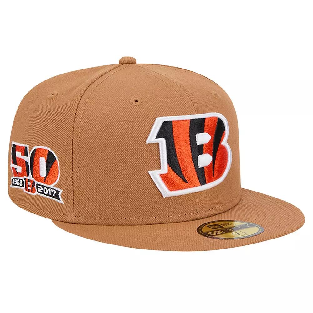 Men's New Era Tan Cincinnati Bengals Color Pack 59FIFTY Fitted Hat with Side Patch, Size: 7 1/2, Team Product Image