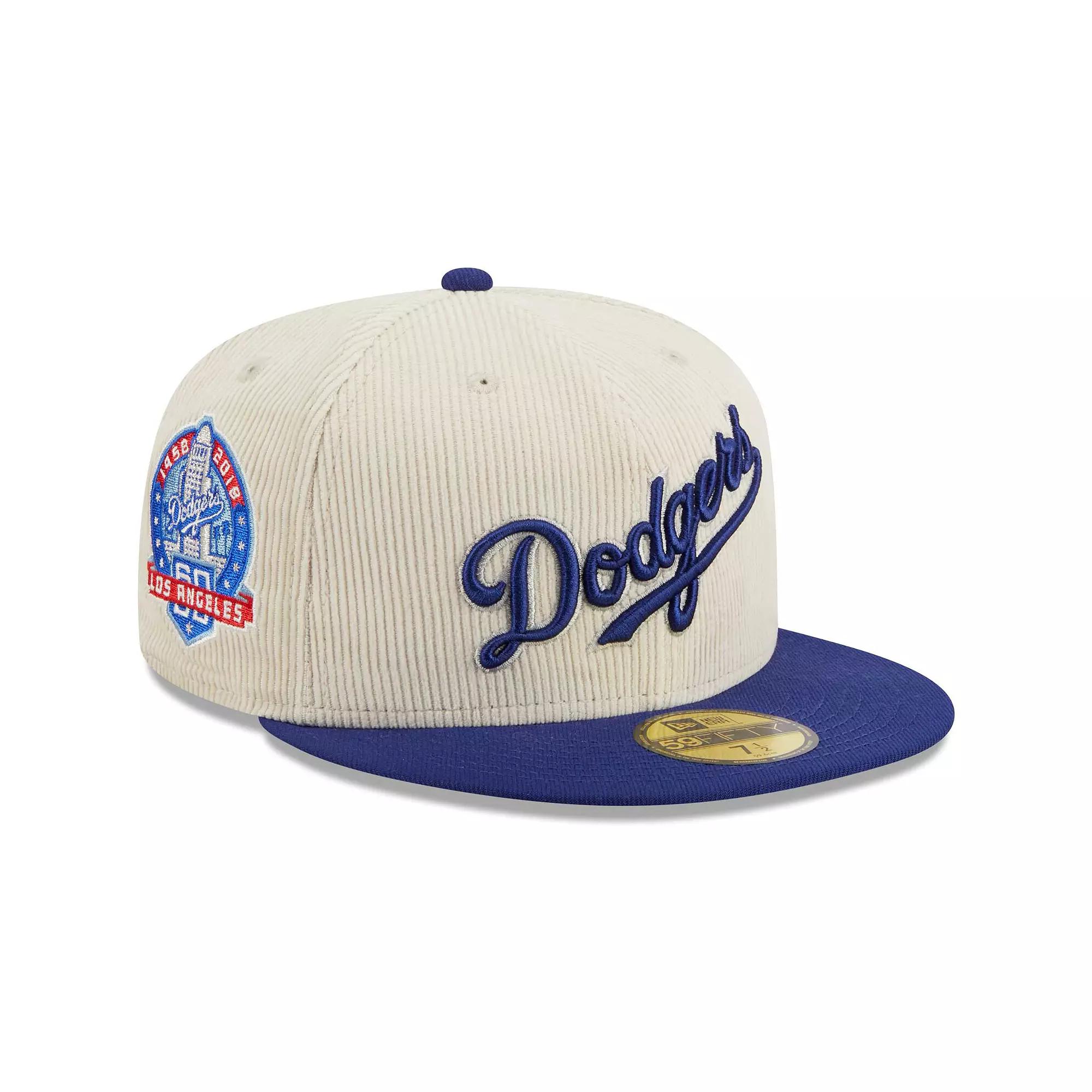 Men's New Era White Los Angeles Dodgers  Corduroy Classic 59FIFTY Fitted Hat, Size: 7 7/8 Product Image