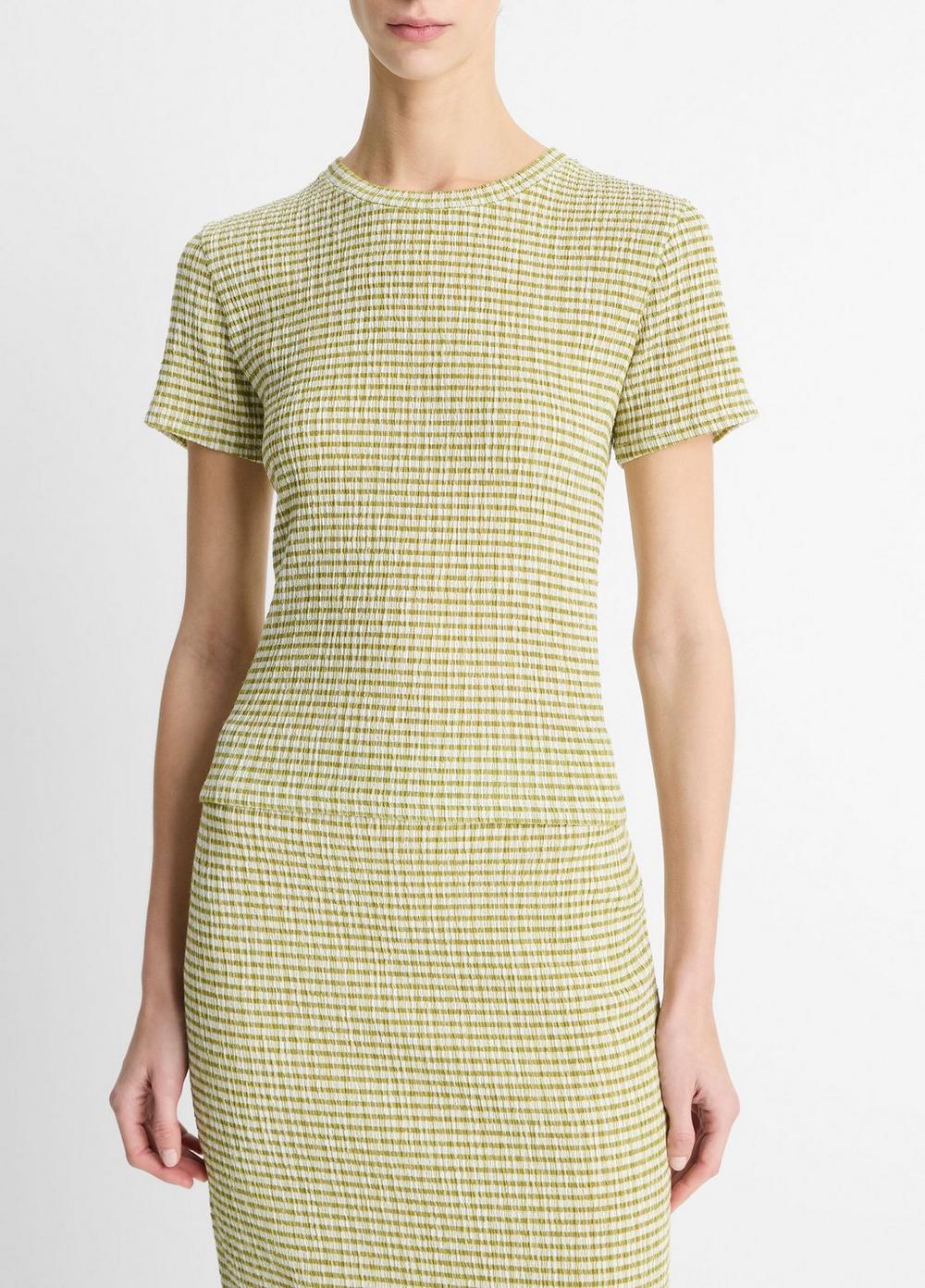 Checked Smocked T-Shirt Product Image