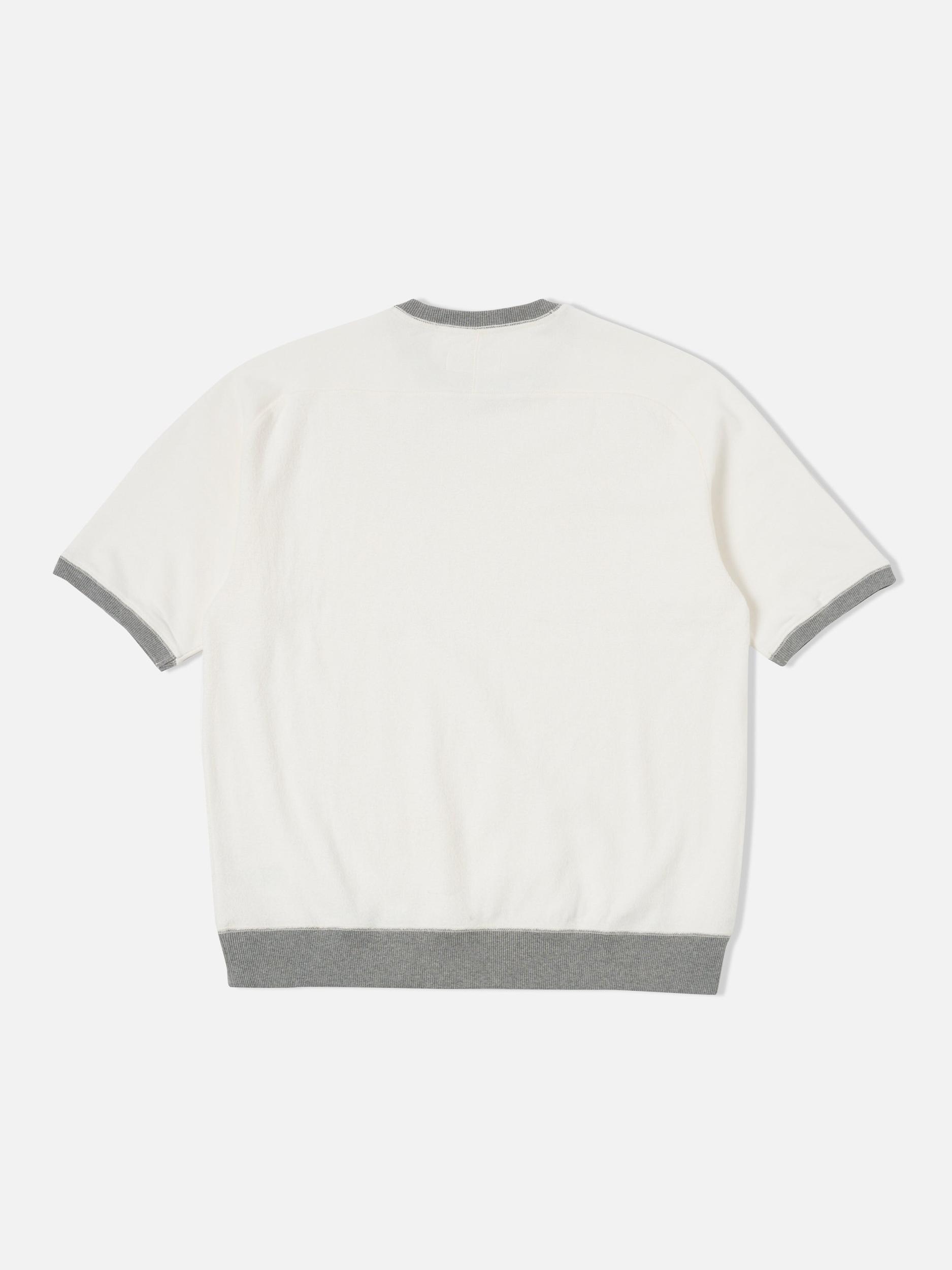 Ecru Brush Back Sweat Short Sleeve Crew Product Image