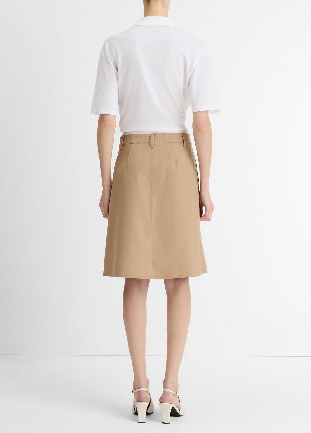 Double-Waistband Cotton Skirt Product Image