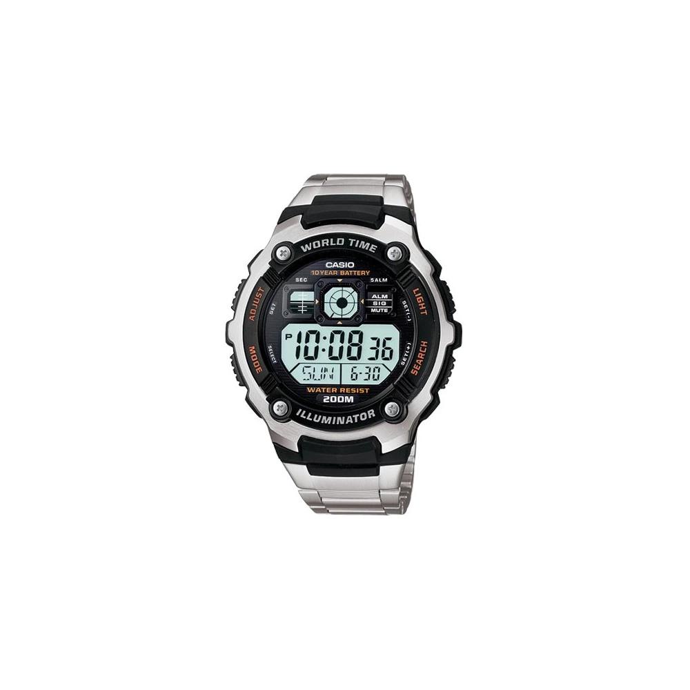 Casio Men's 10 Year Battery Stainless Steel Digital Watch - Silver (AE2000WD-1AV) Product Image