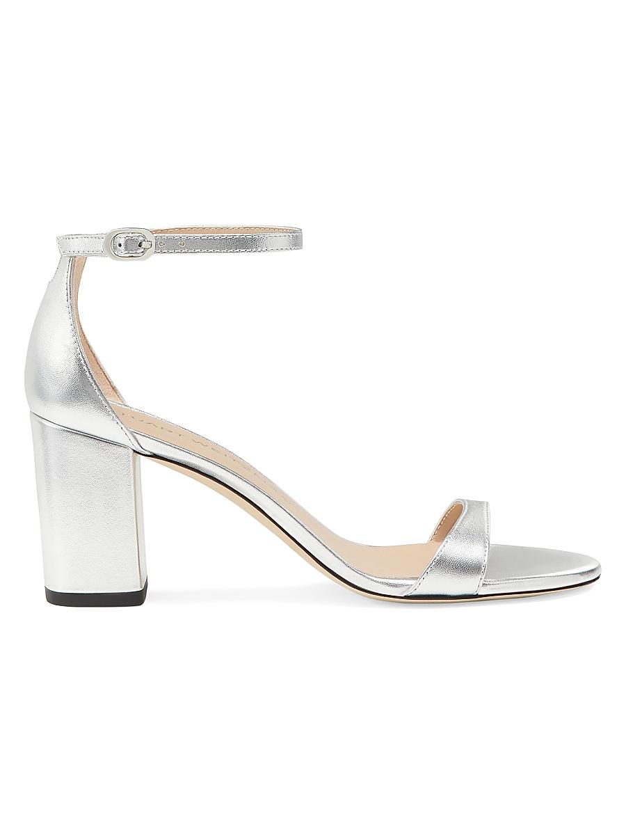 Womens Nudist Block 75MM Metallic Leather Sandals Product Image