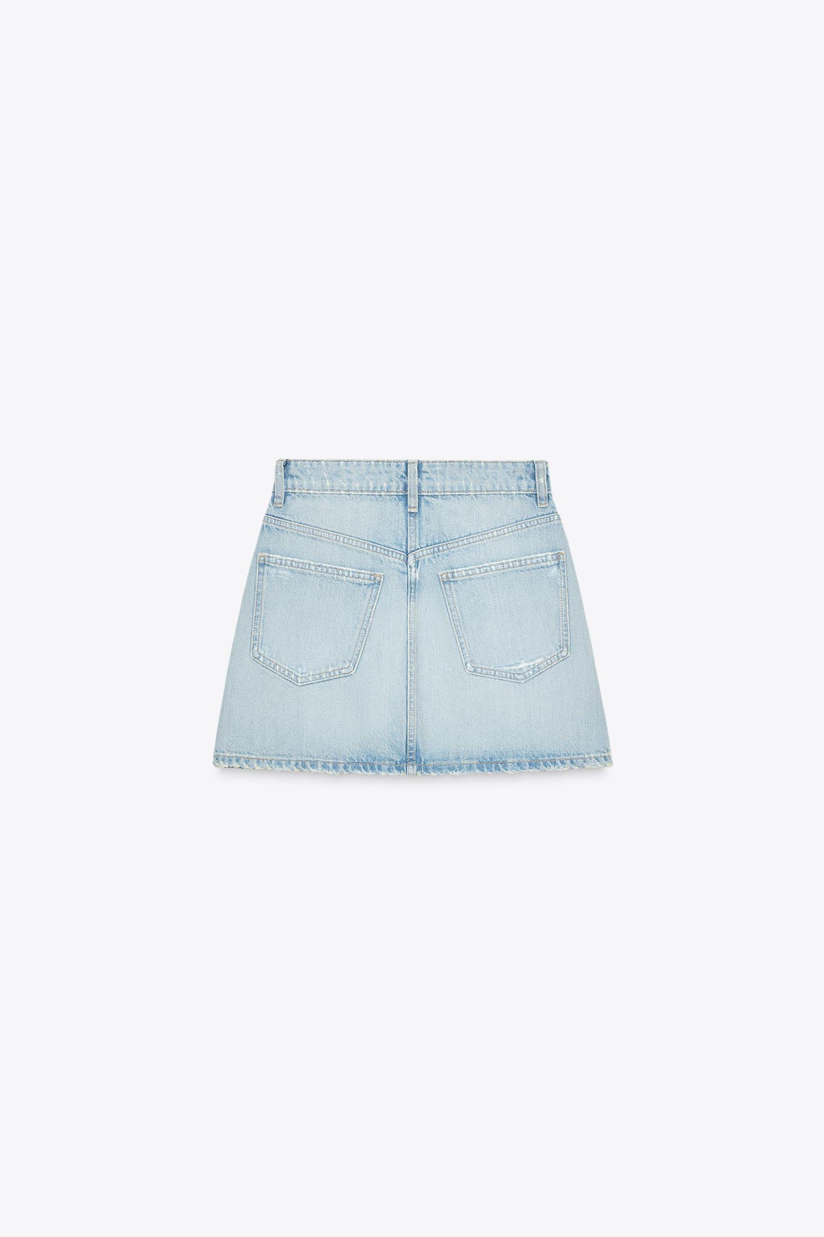 RIPPED TRF DENIM SKIRT Product Image