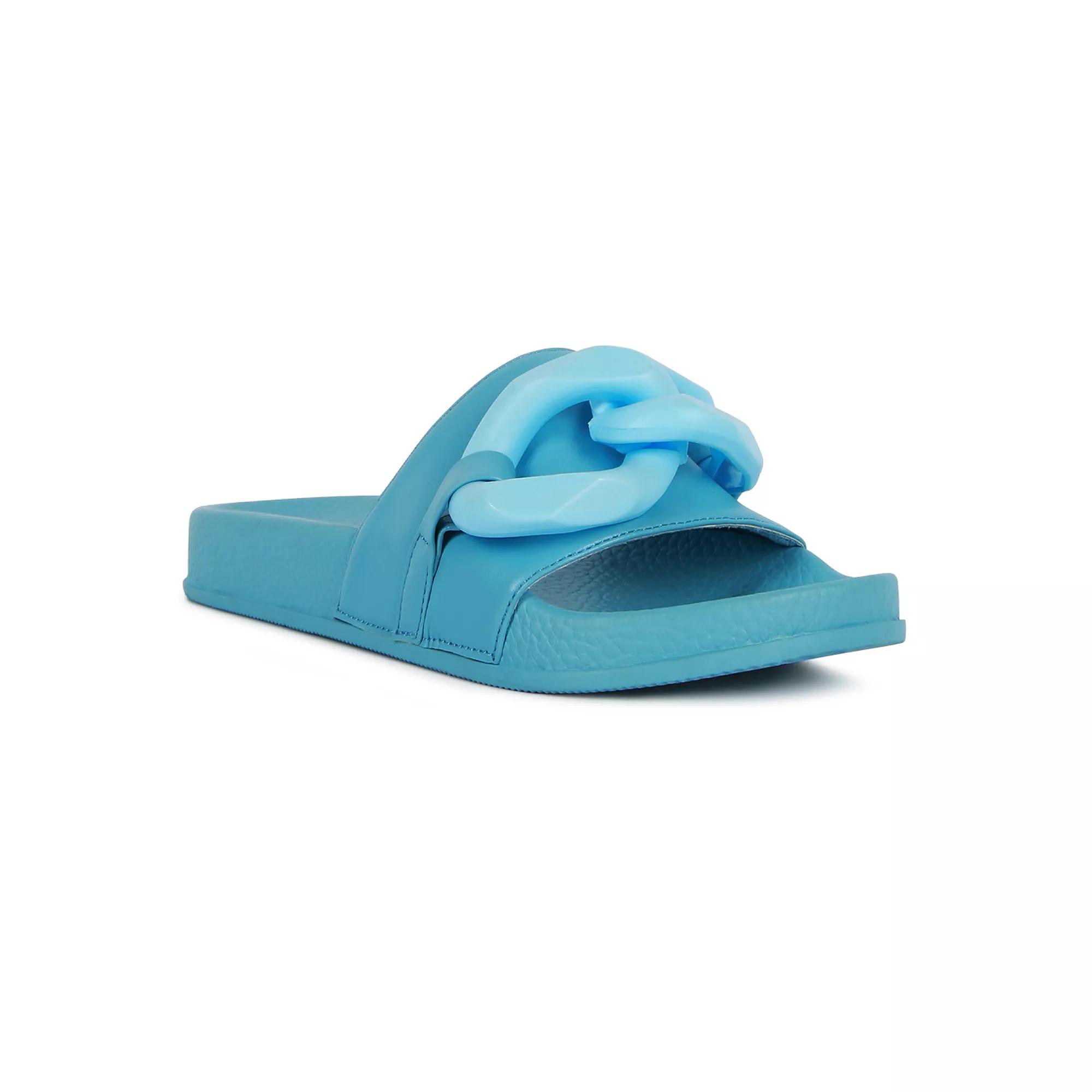 London Rag Women's Riverside Lounge Slide Sandals, Size: 6, Blue Product Image