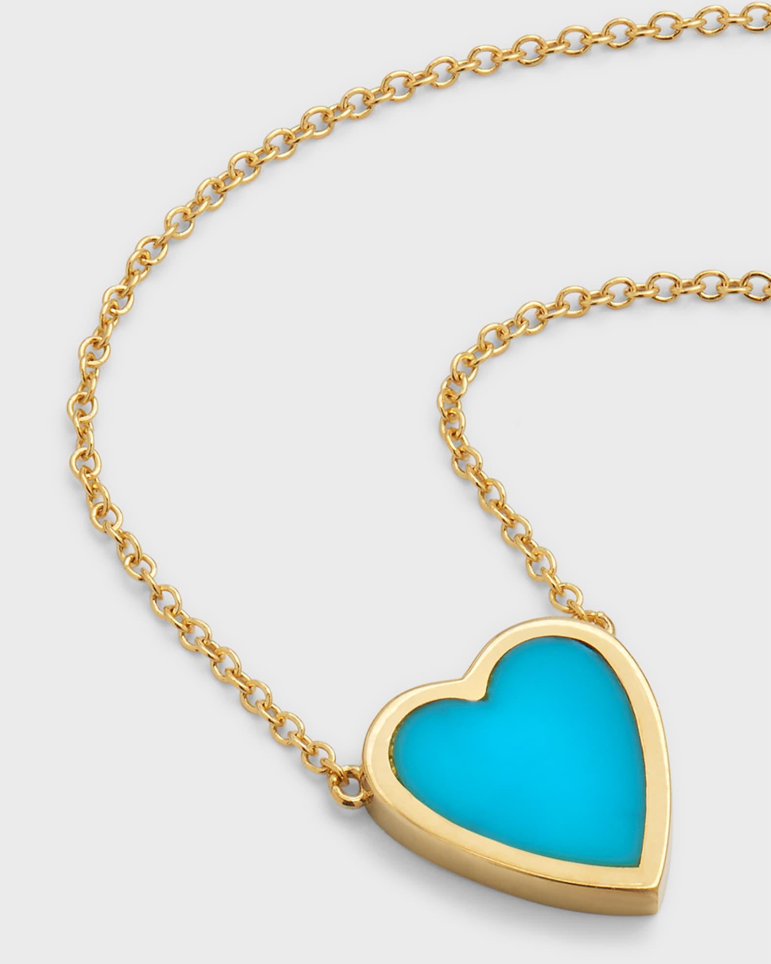 18k Mini Inlay Heart Necklace Product Image