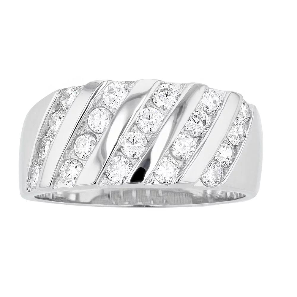 A&M Sterling Silver 5 Row Crystal Ring, Women's,  Product Image