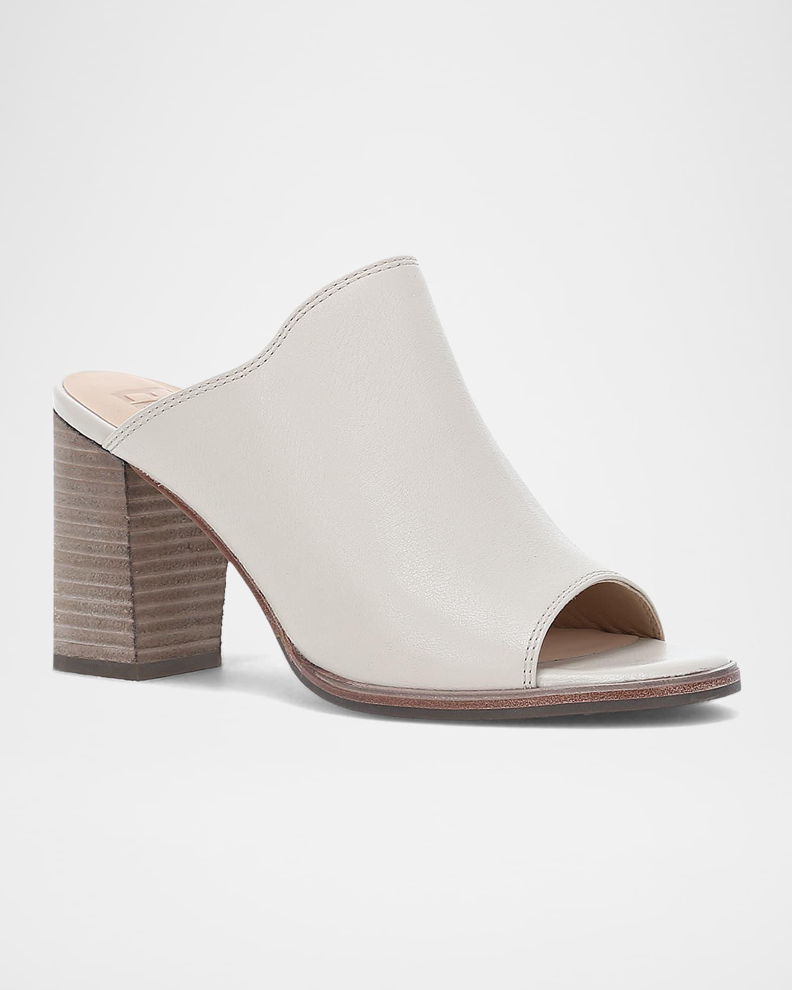 Stella Leather Block-Heel Mule Sandals Product Image