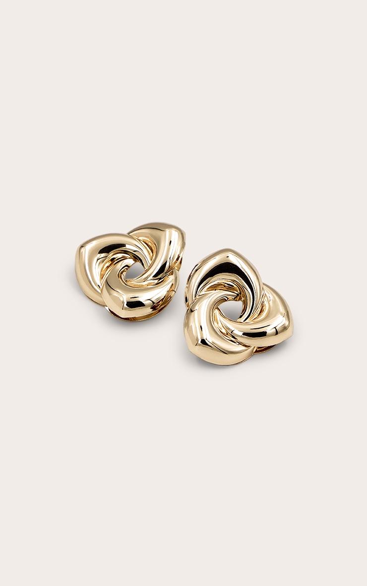 Gold Interlock Swirl Stud Earrings Product Image