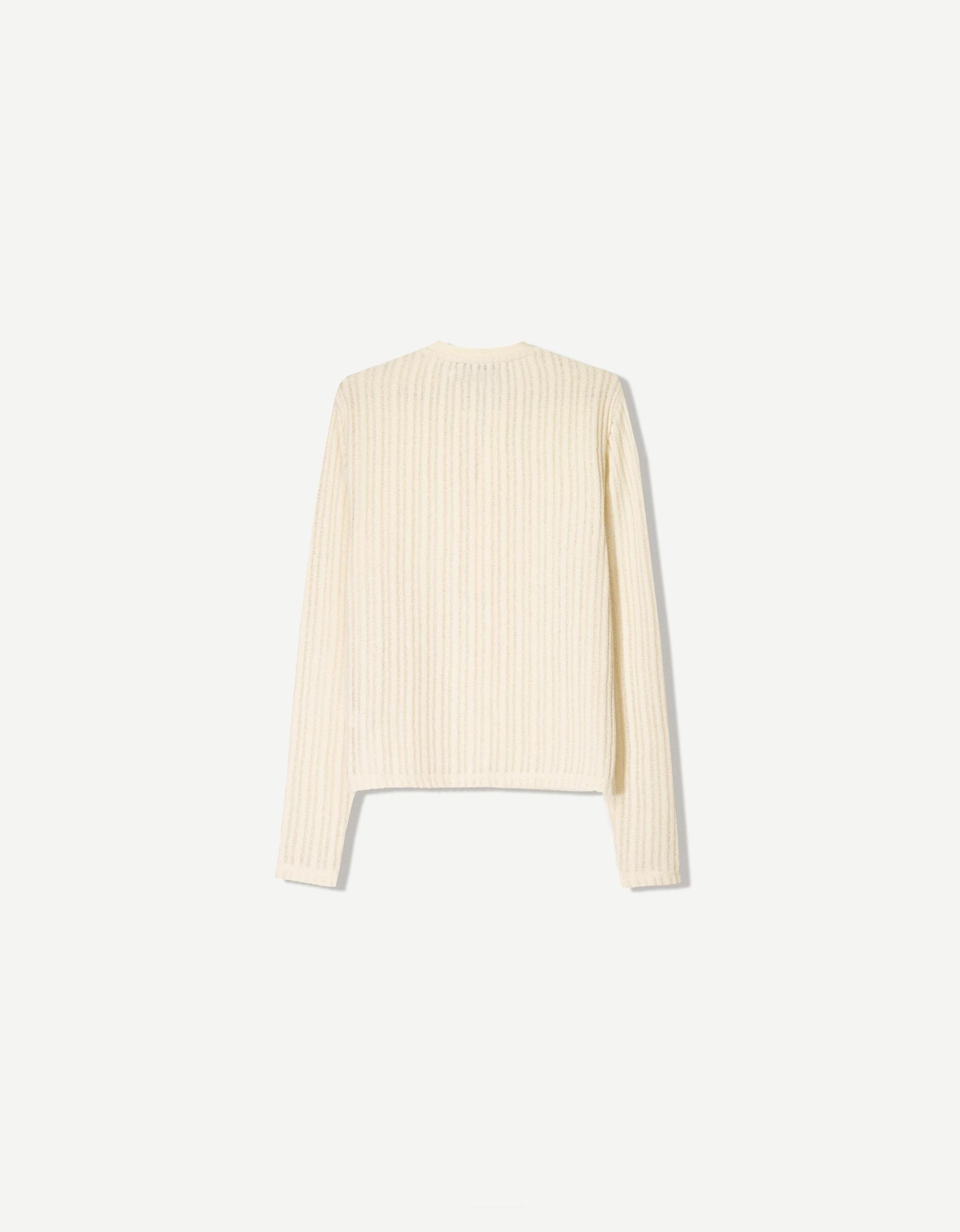 Open knit sweater with buttons Product Image