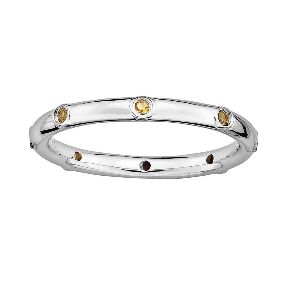Stacks & Stones Sterling Silver Citrine Stack Ring, Women's, Size: 10 Product Image