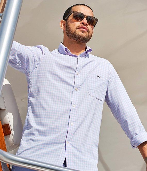 Vineyard Vines Topsail Gingham Featherweight Performance Stretch Long Sleeve Woven Shirt Product Image