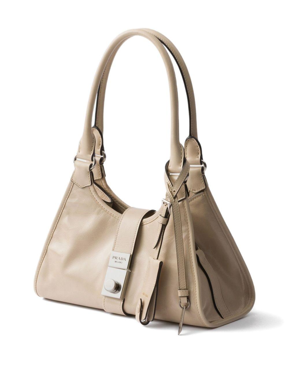 small leather push-lock tote bag Product Image