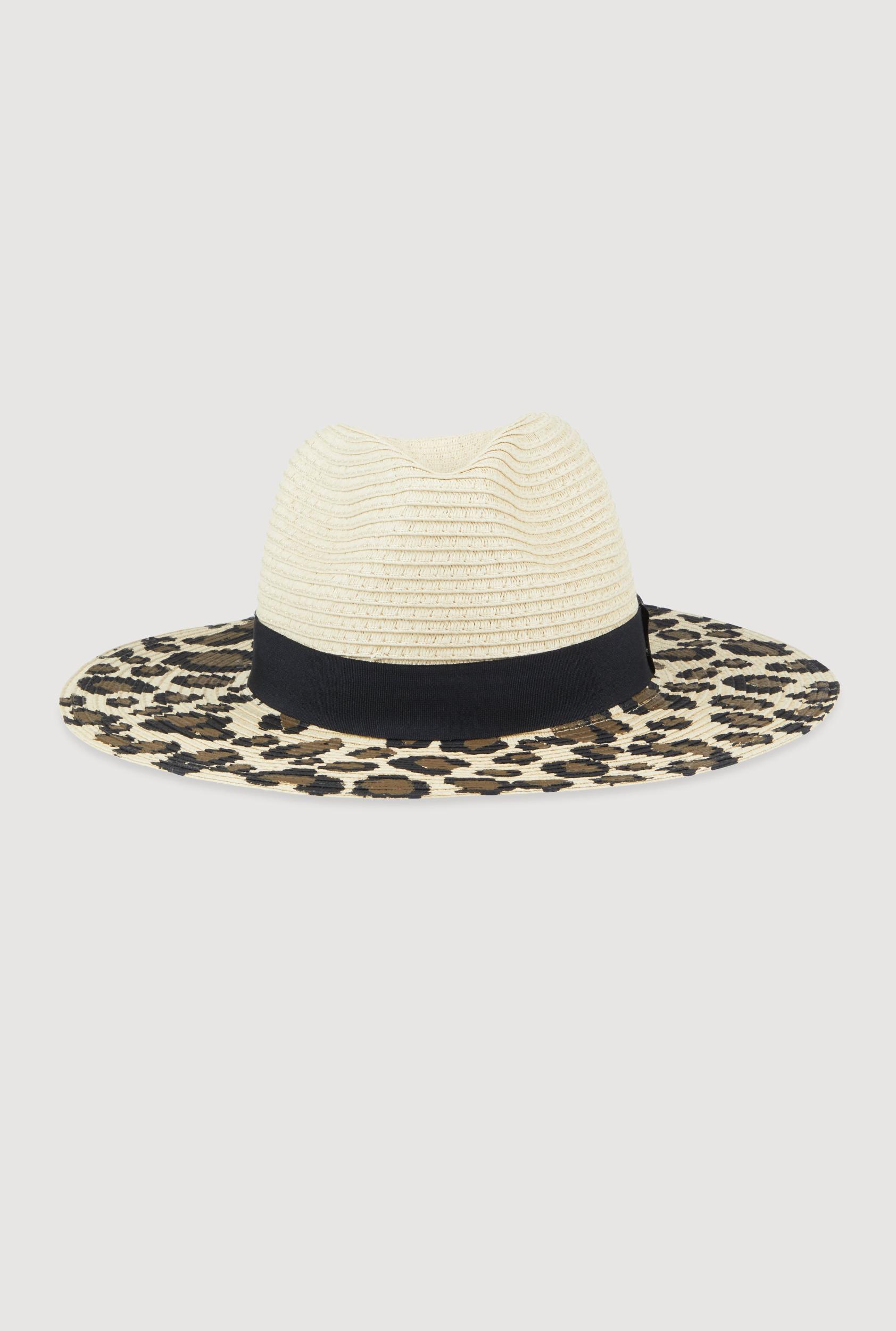 Animal Print Straw Fedora Hat Female Product Image