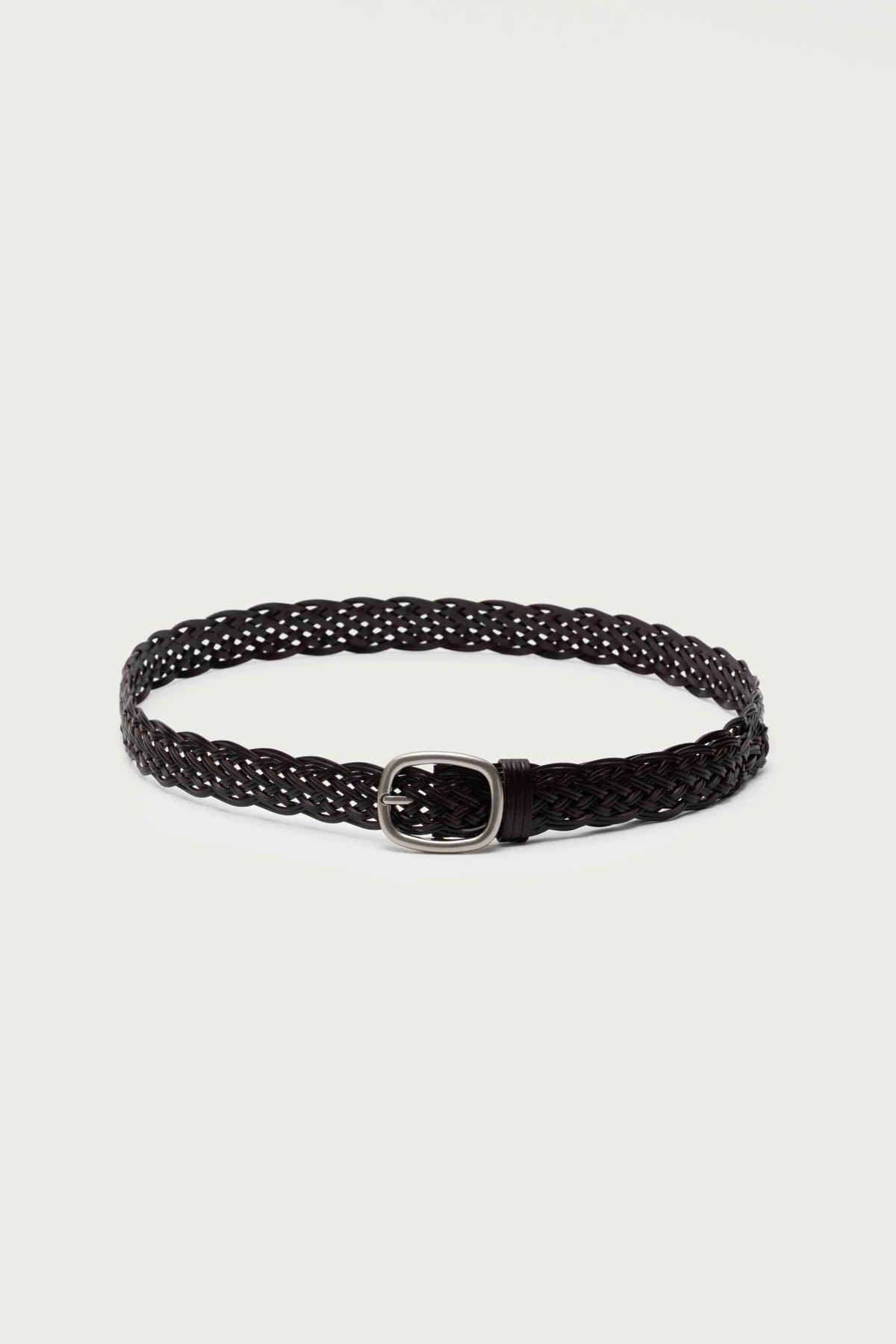 Woven Faux Leather Belt Product Image
