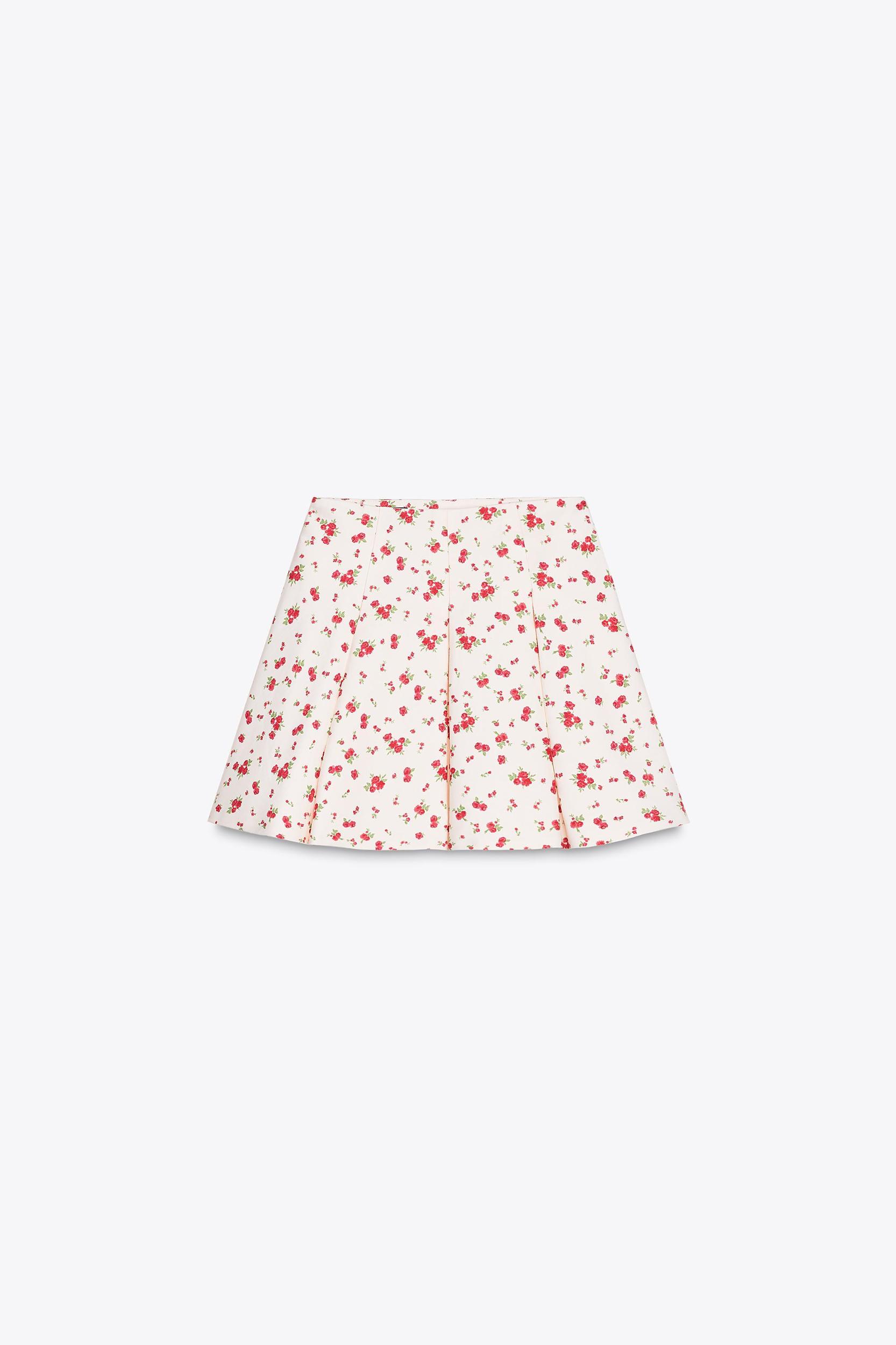 FLORAL BOX PLEAT MINI SKIRT Product Image