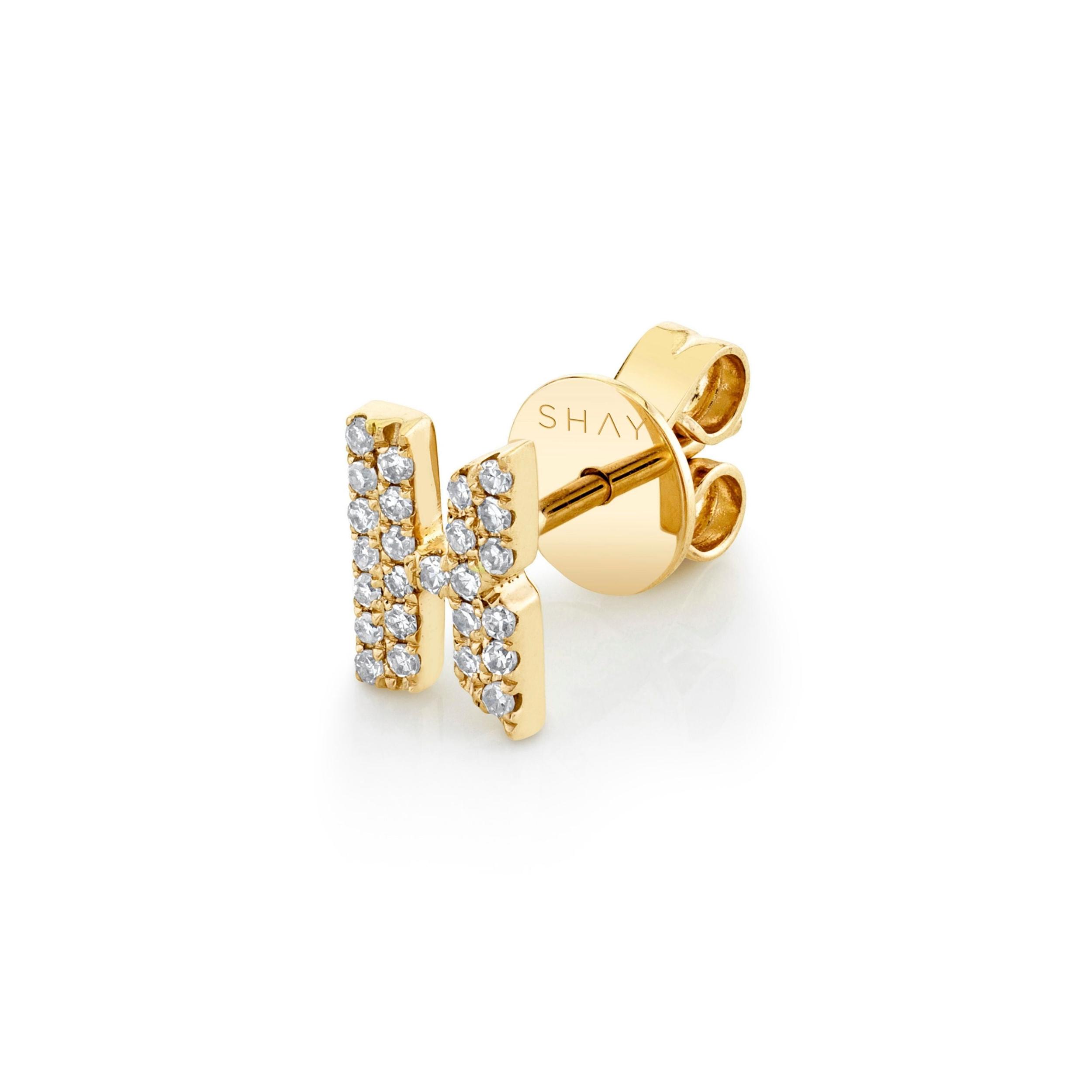 DIAMOND SINGLE PAVE INITIAL STUD Product Image