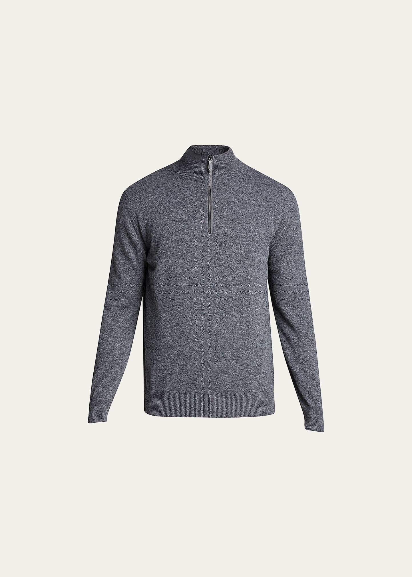 Mens Solid Cashmere Quarter-Zip Sweater Product Image