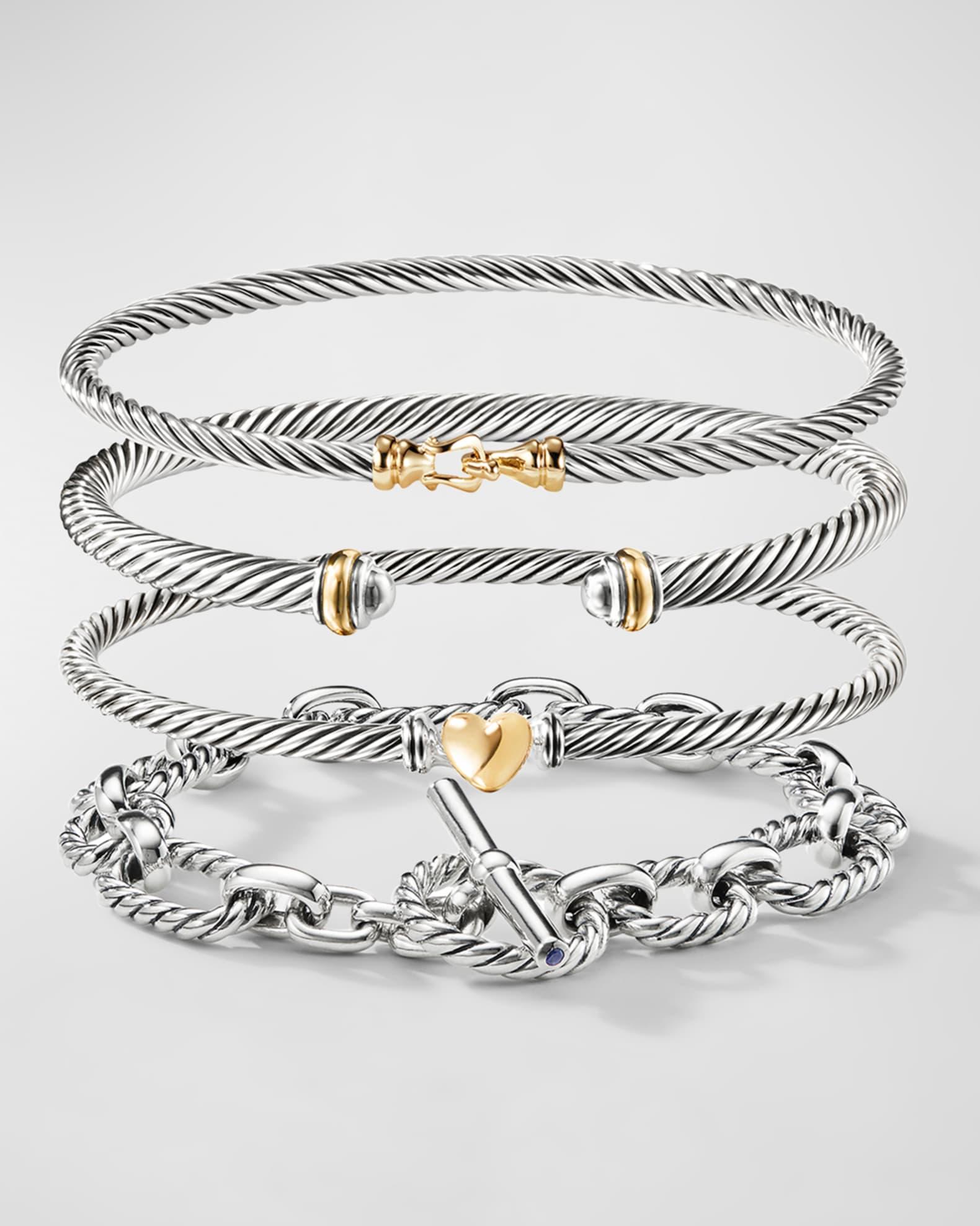 Womens Classic Cable Bracelet in Sterling Silver Product Image