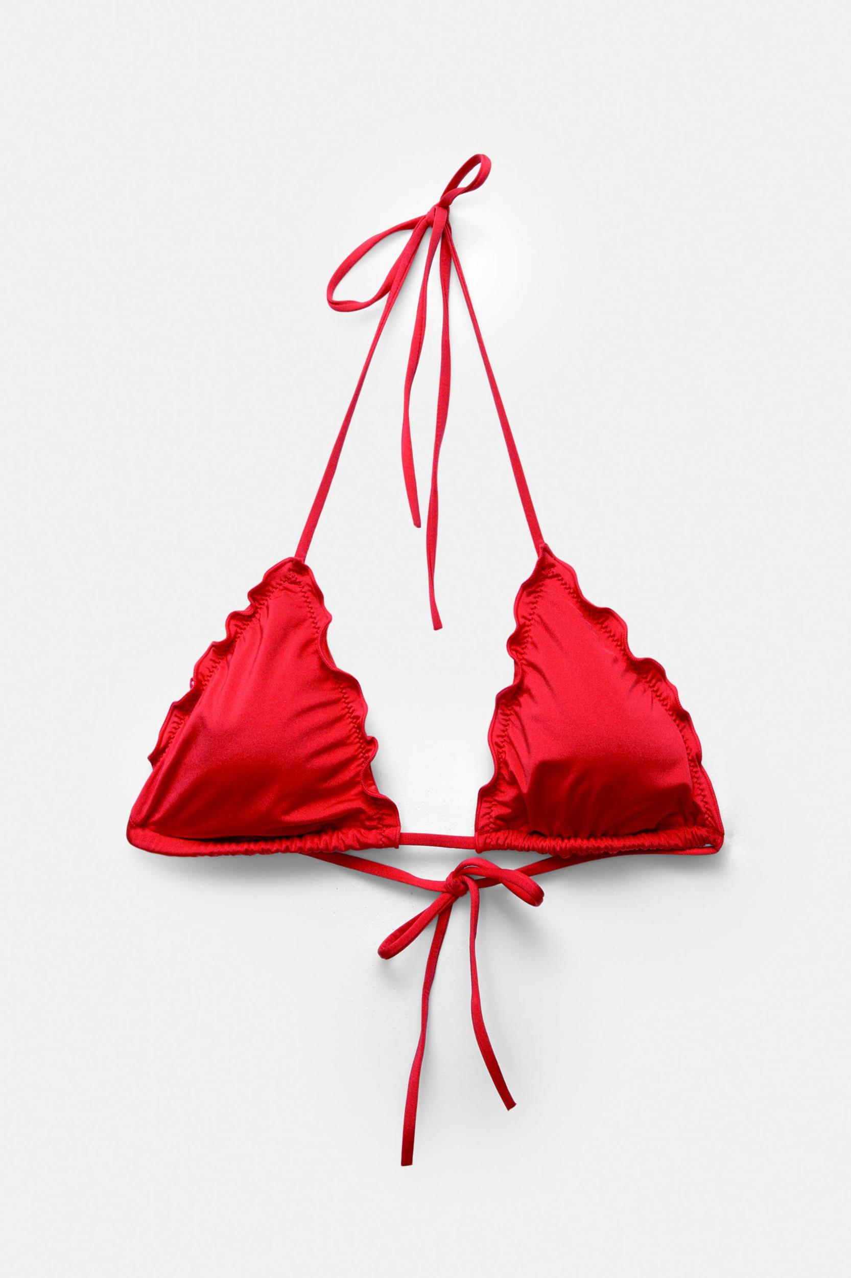 Ruffled triangle bikini top Product Image