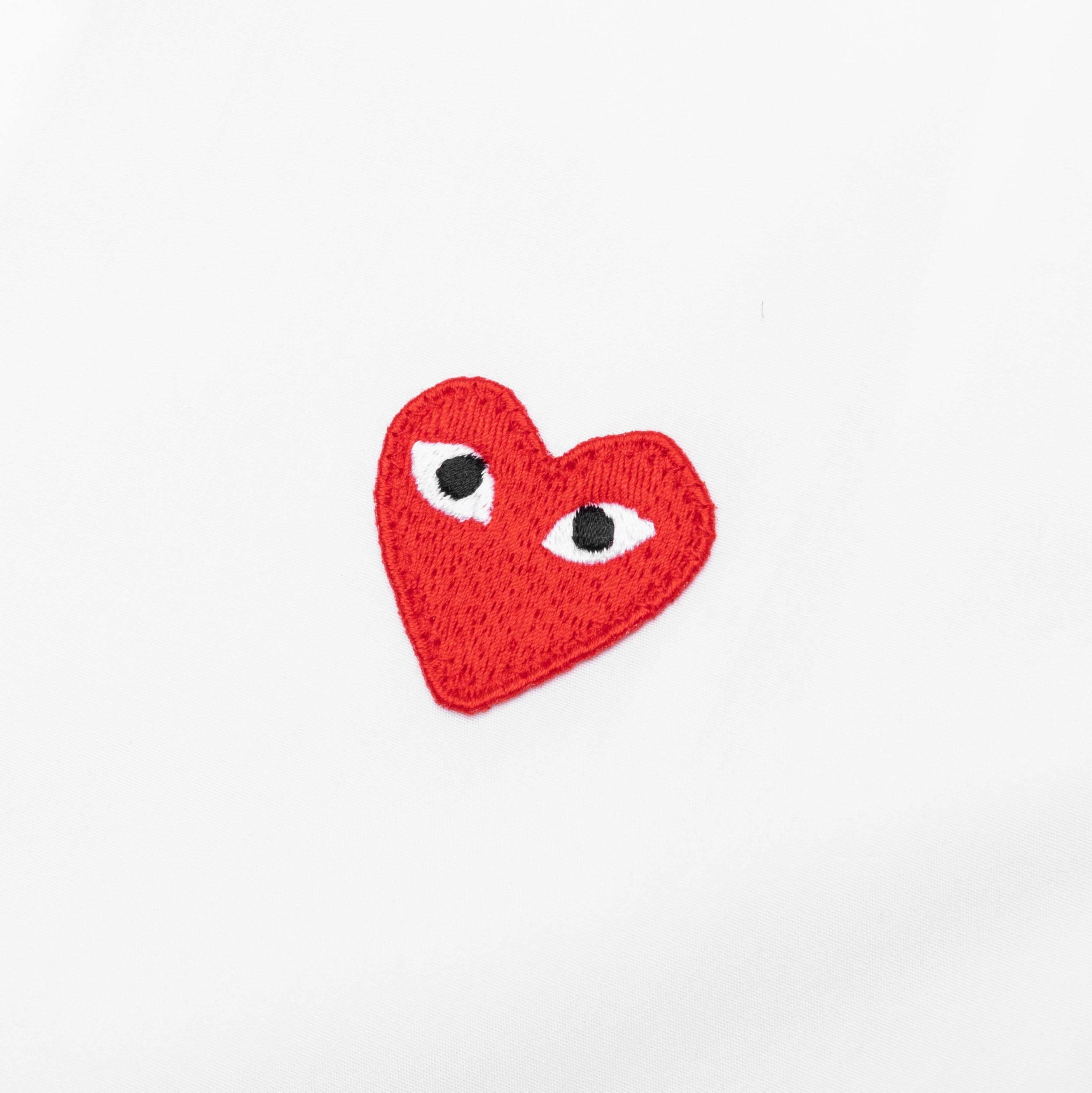Women's Red Heart Button Up - White Female Product Image