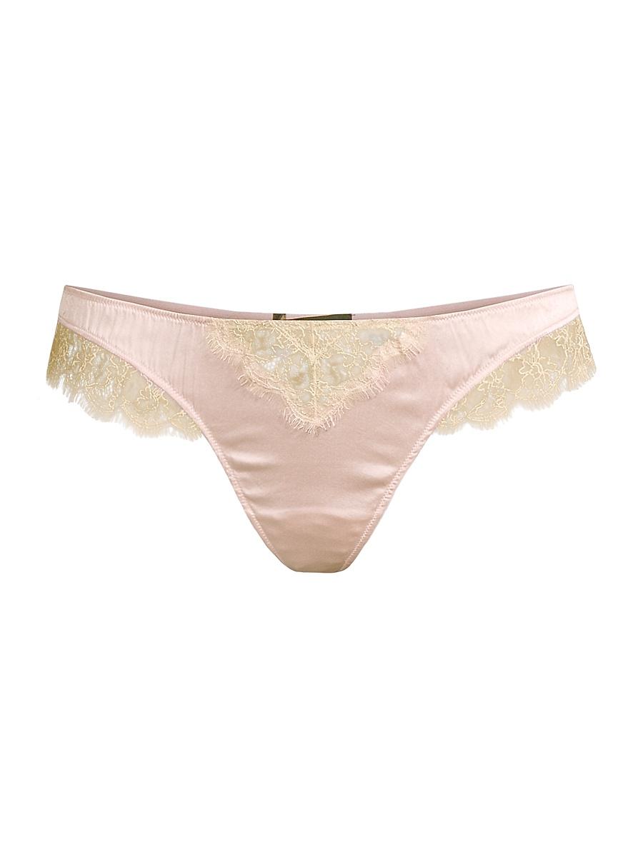 Womens Lace Inset Thong Product Image