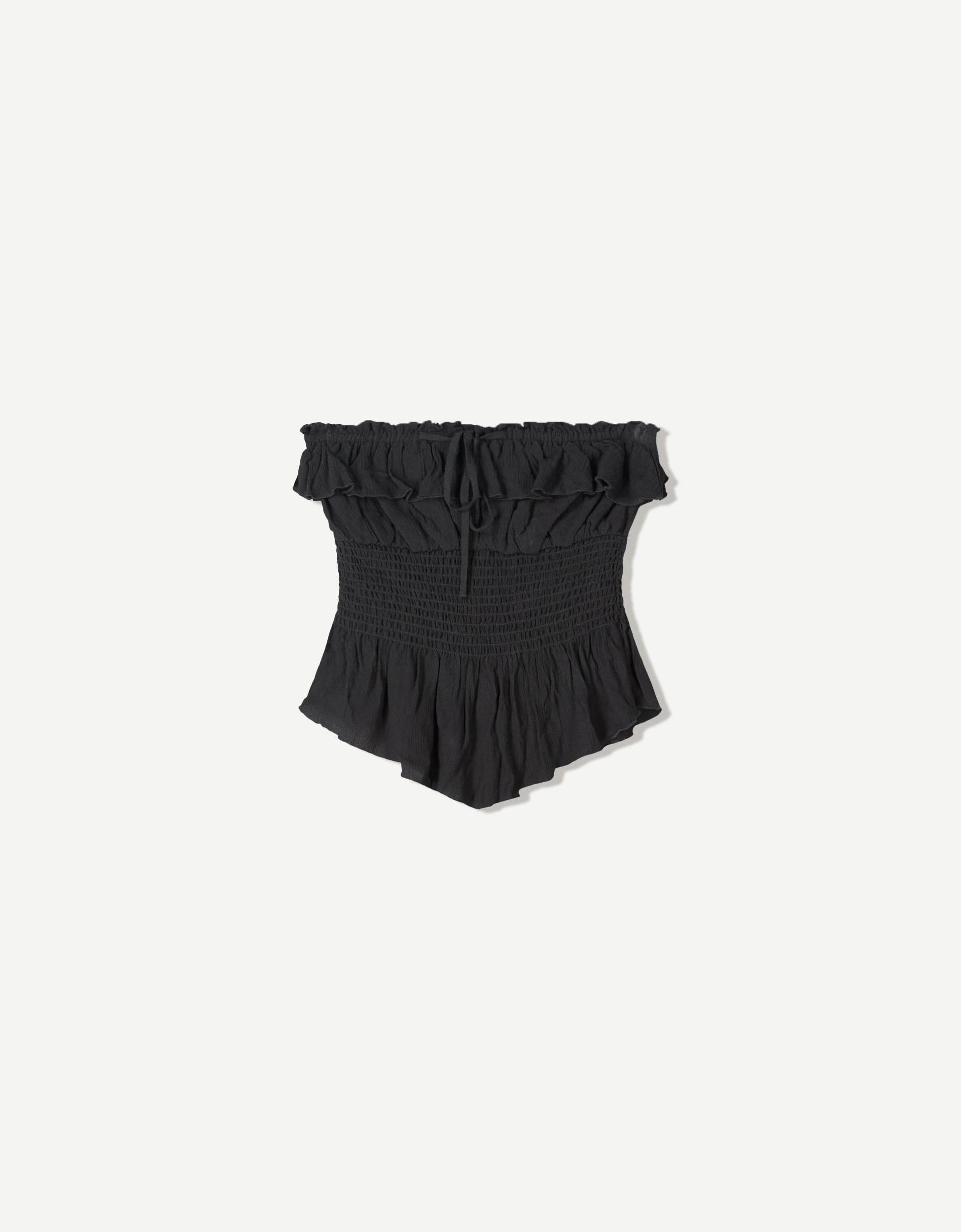 Ruffled textured bandeau top Product Image