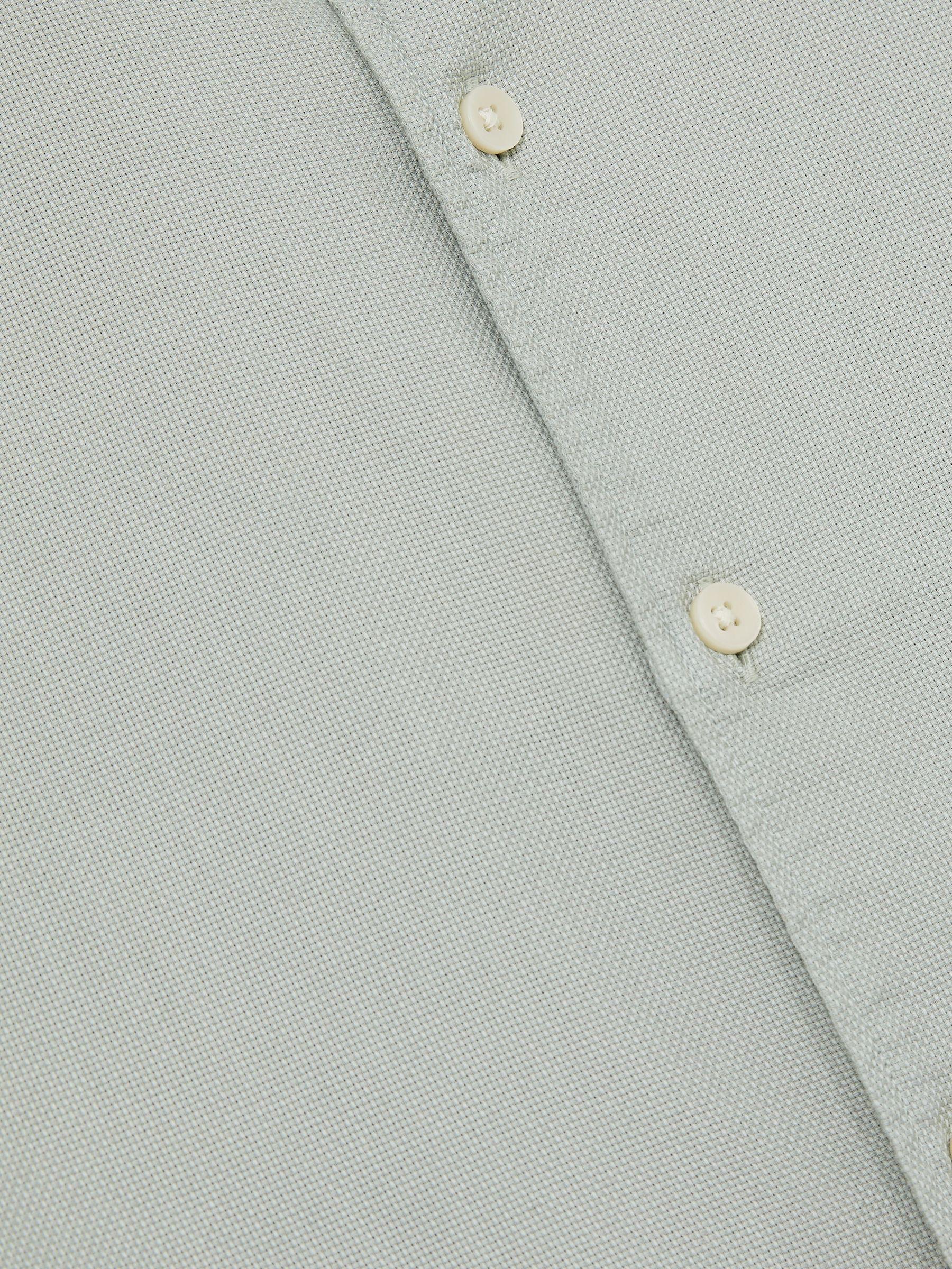 Cotton-Piqué Garment-Dyed Shirt in Sage Green Product Image