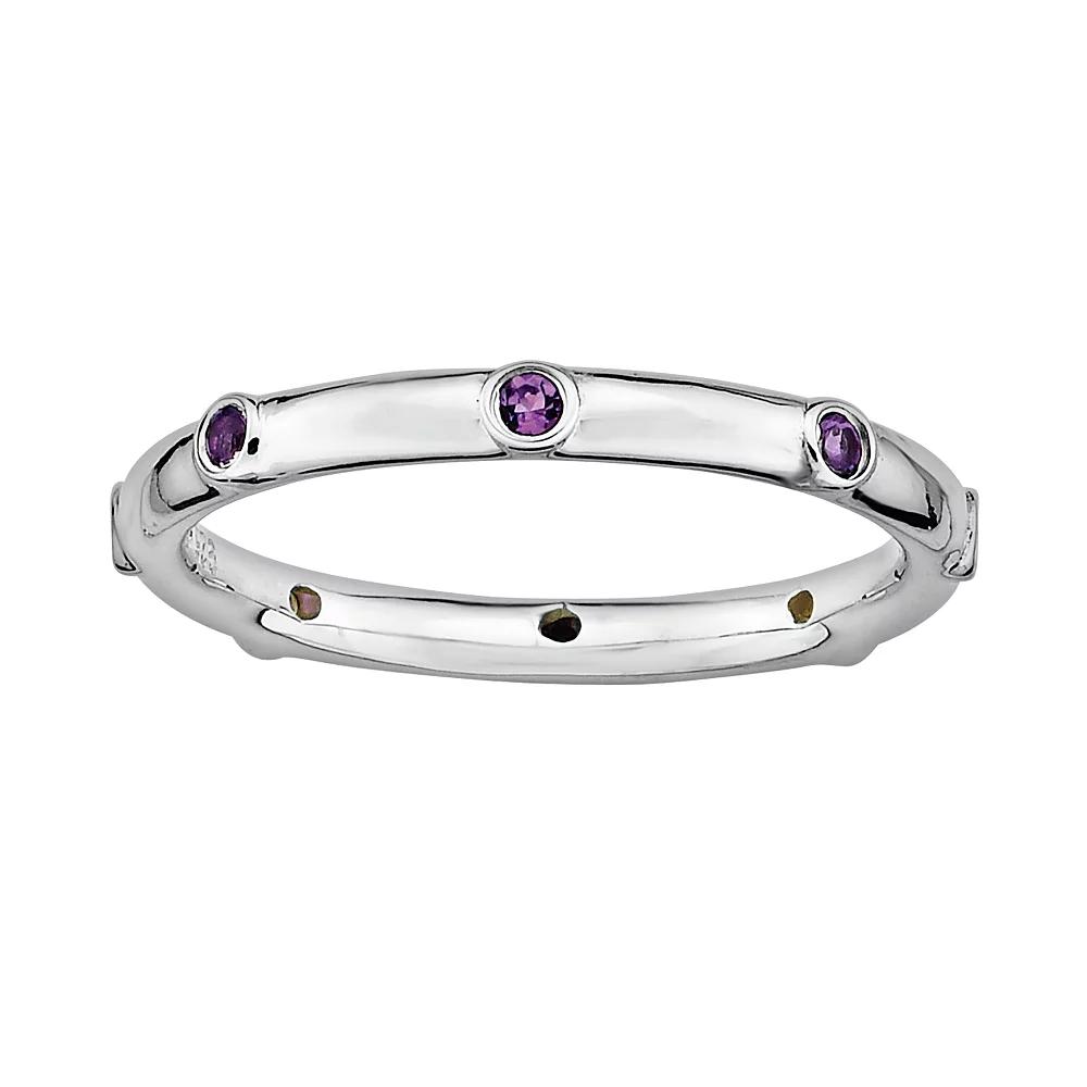 Stacks & Stones Sterling Silver Amethyst Stack Ring, Women's, Size: 9 Product Image