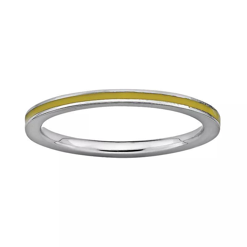 Stacks & Stones Sterling Silver Yellow Enamel Stack Ring, Women's, Size: 7 Product Image
