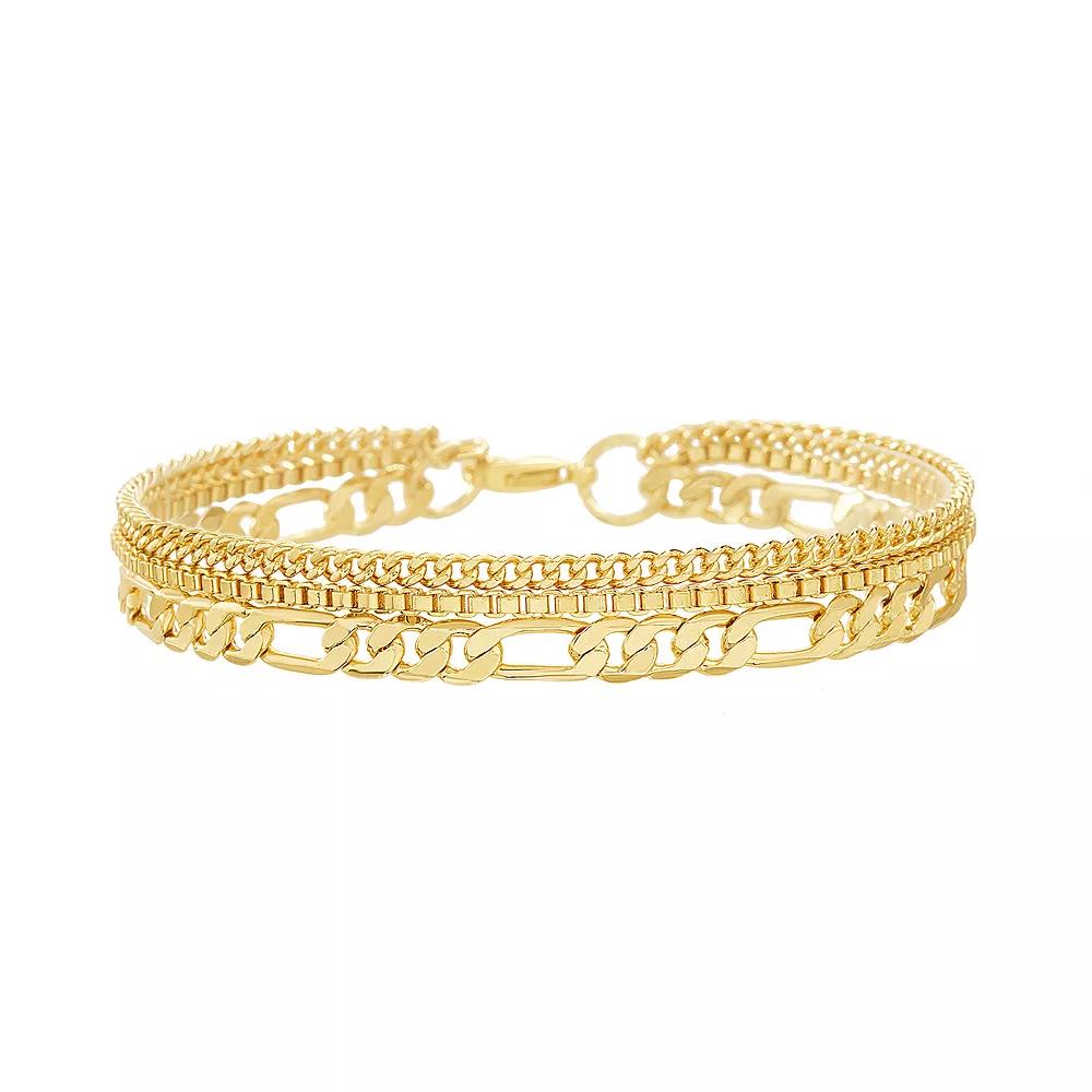 Paige Harper 14k Gold Over Recycled Brass Layered Chain Bracelet, Women's, Size: 7.5", Gold Tone Product Image