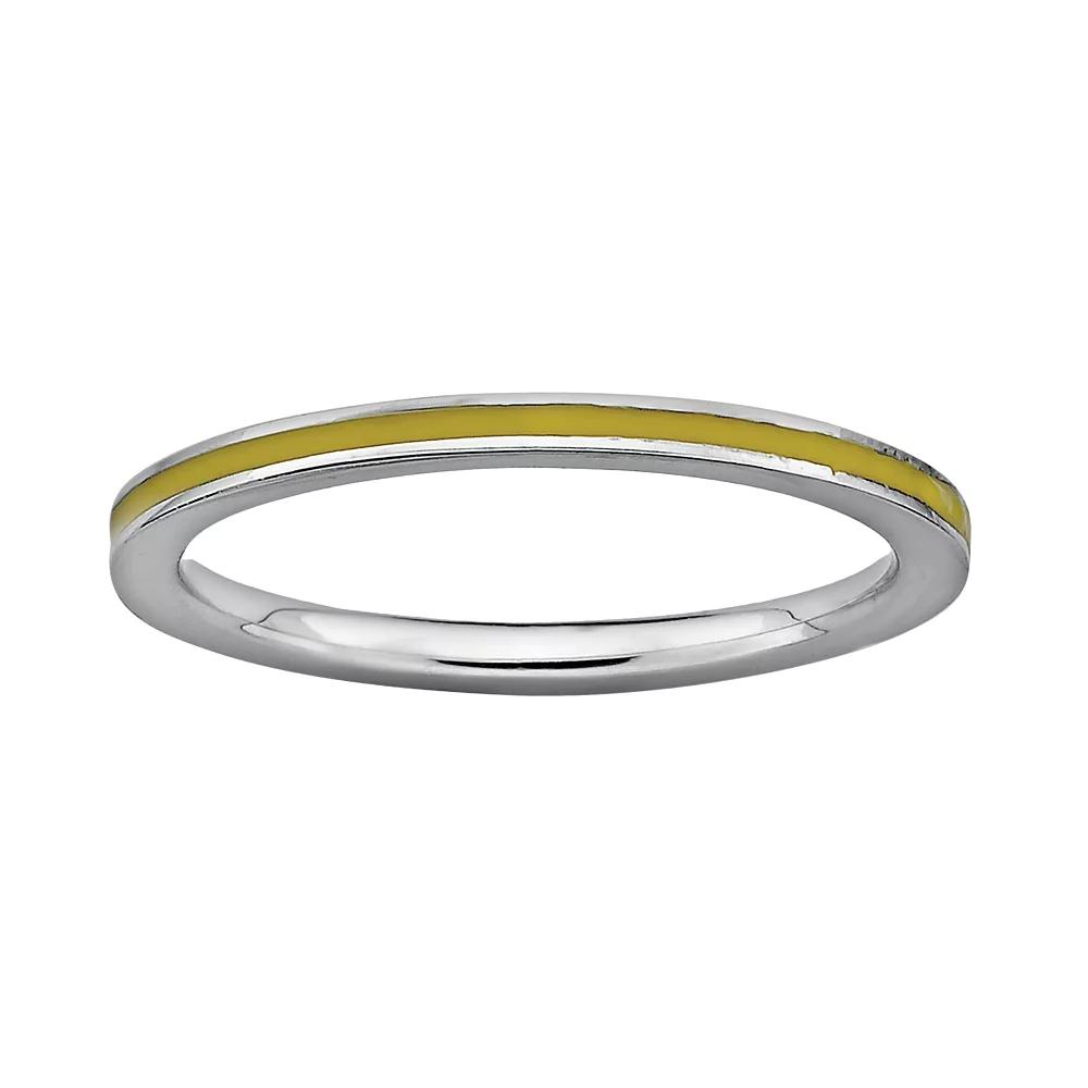 Stacks & Stones Sterling Silver Yellow Enamel Stack Ring, Women's, Size: 7 Product Image