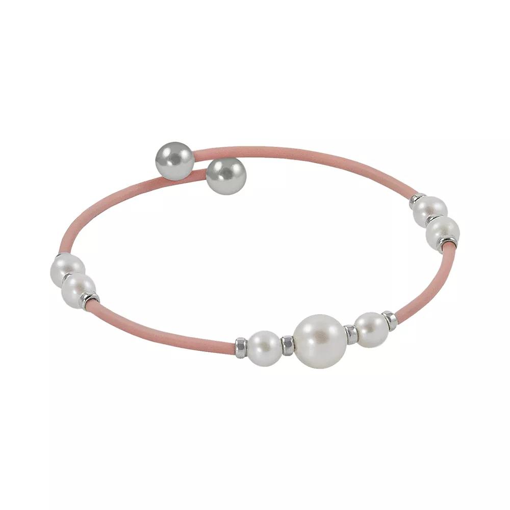 PearLustre by Imperial Sterling Silver Freshwater Cultured Pearl Stretch Bracelet, Women's, Freshwater White Product Image