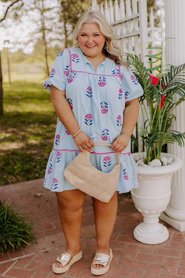 Joyful Bloom Floral Embroidered Mini Dress Curves Product Image